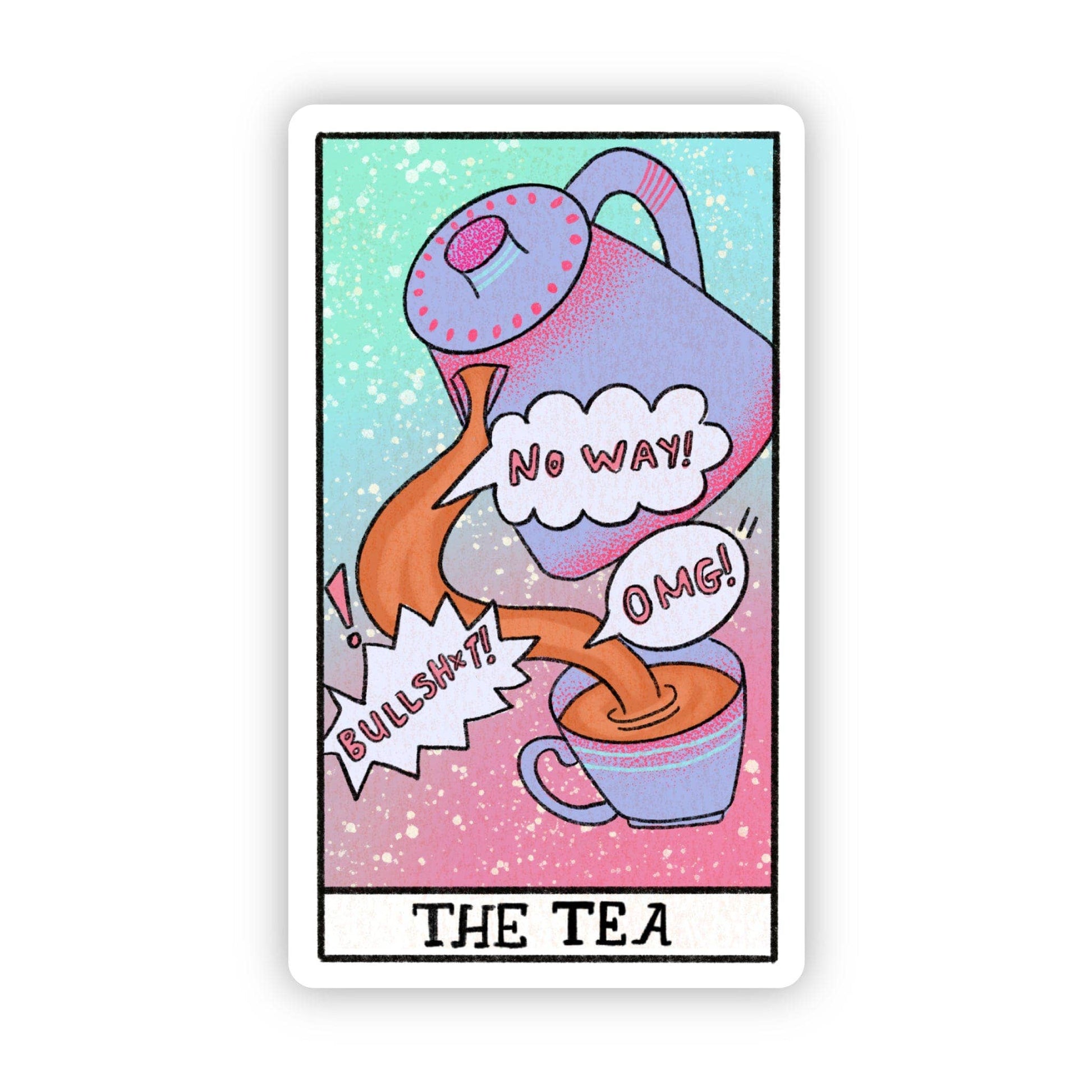 "The Tea" Tarot Card Sticker - Cozy Coven