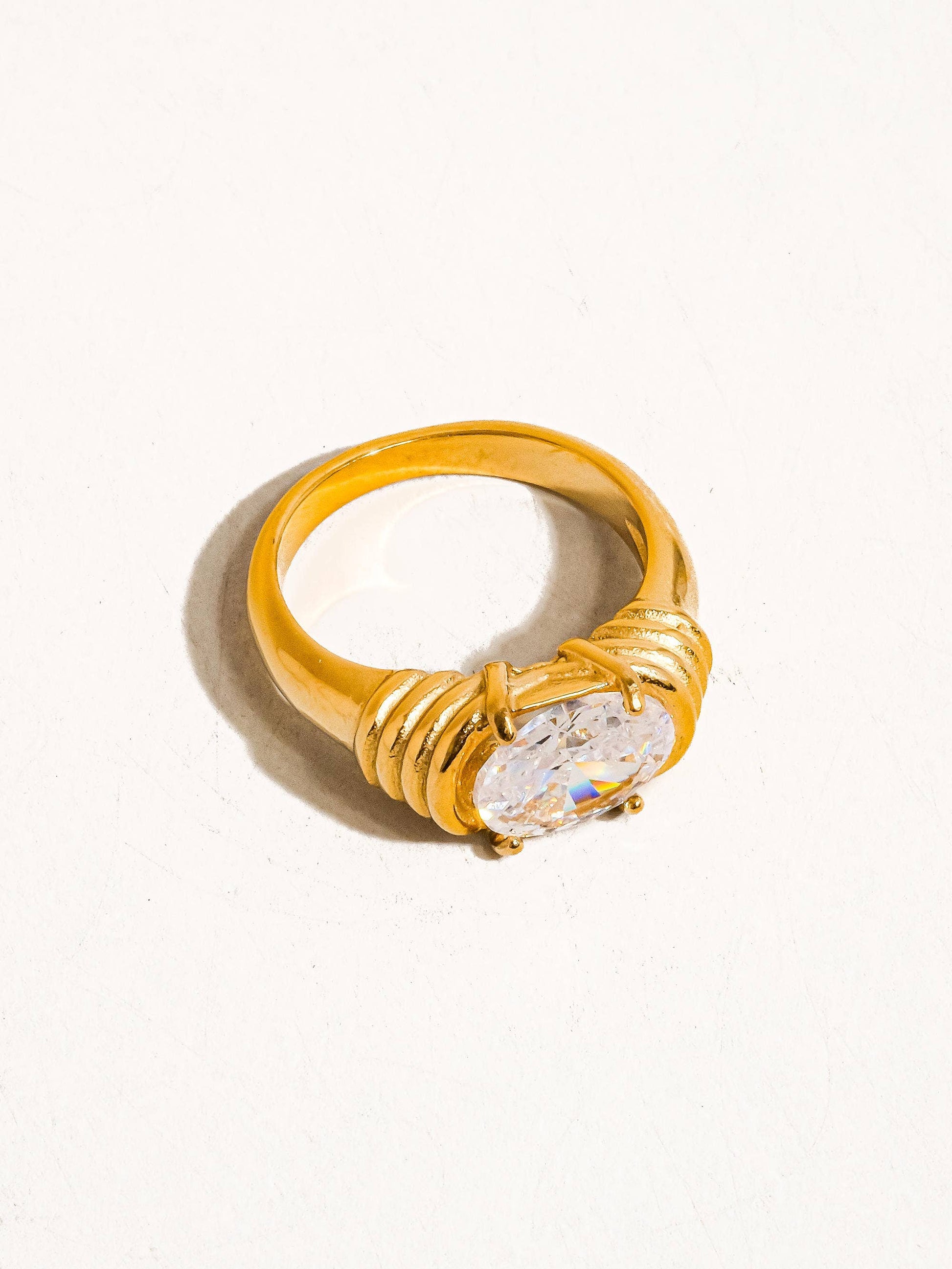 Verna 18K Gold Non-Tarnish Rhinestone Ring - Cozy Coven