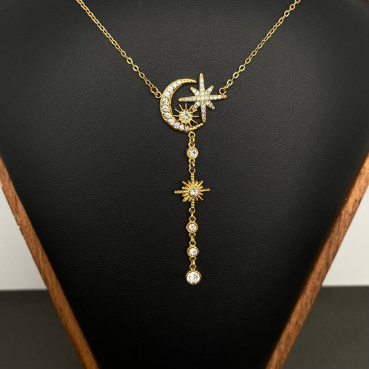 Sun Star 18K Gold Plated Stainless Steel Necklace - Cozy Coven