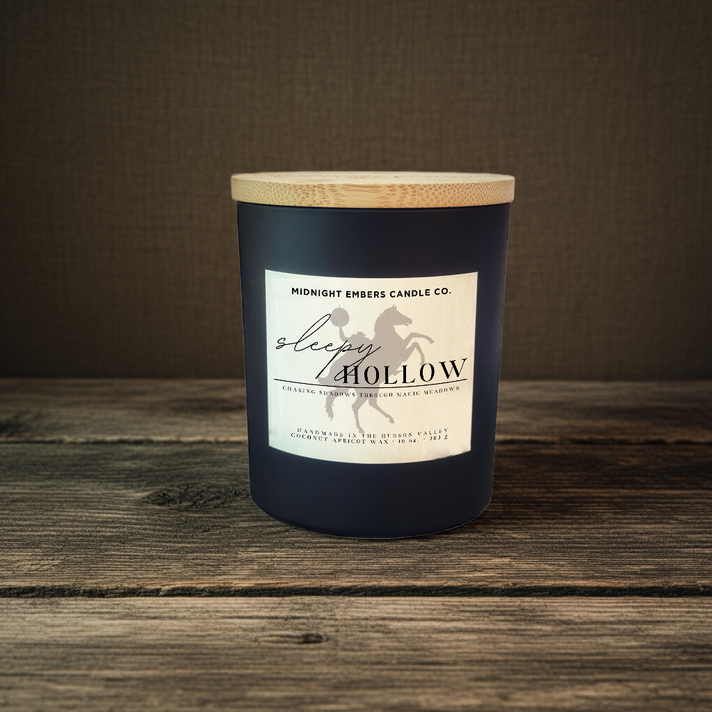 Sleepy Hollow | 10 oz. Matte Black Glass Hand Poured Candle