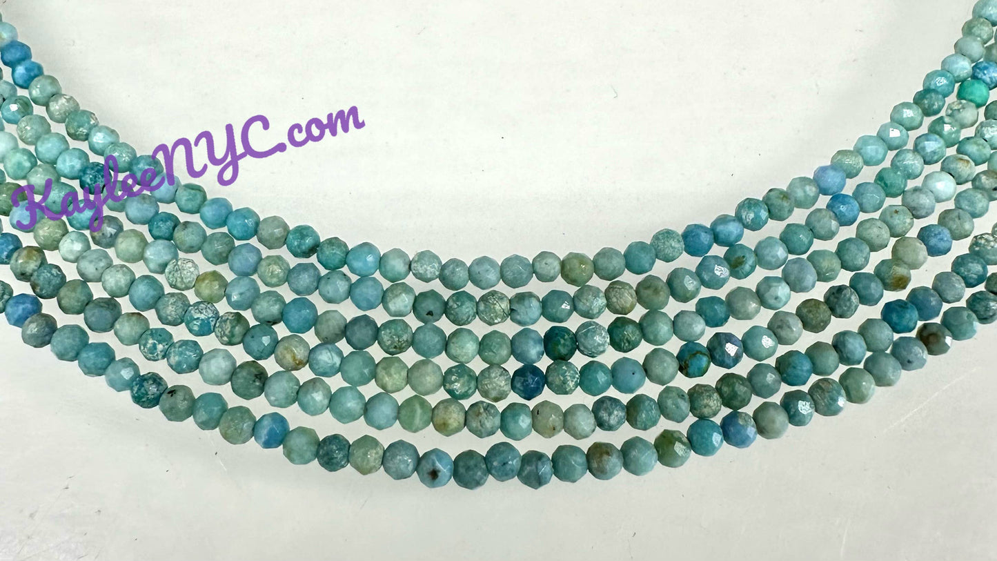 2mm Natural Blue Opal Necklaces Crystal