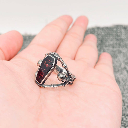 Vampire Coffin Gothic Stainless Steel Ring
