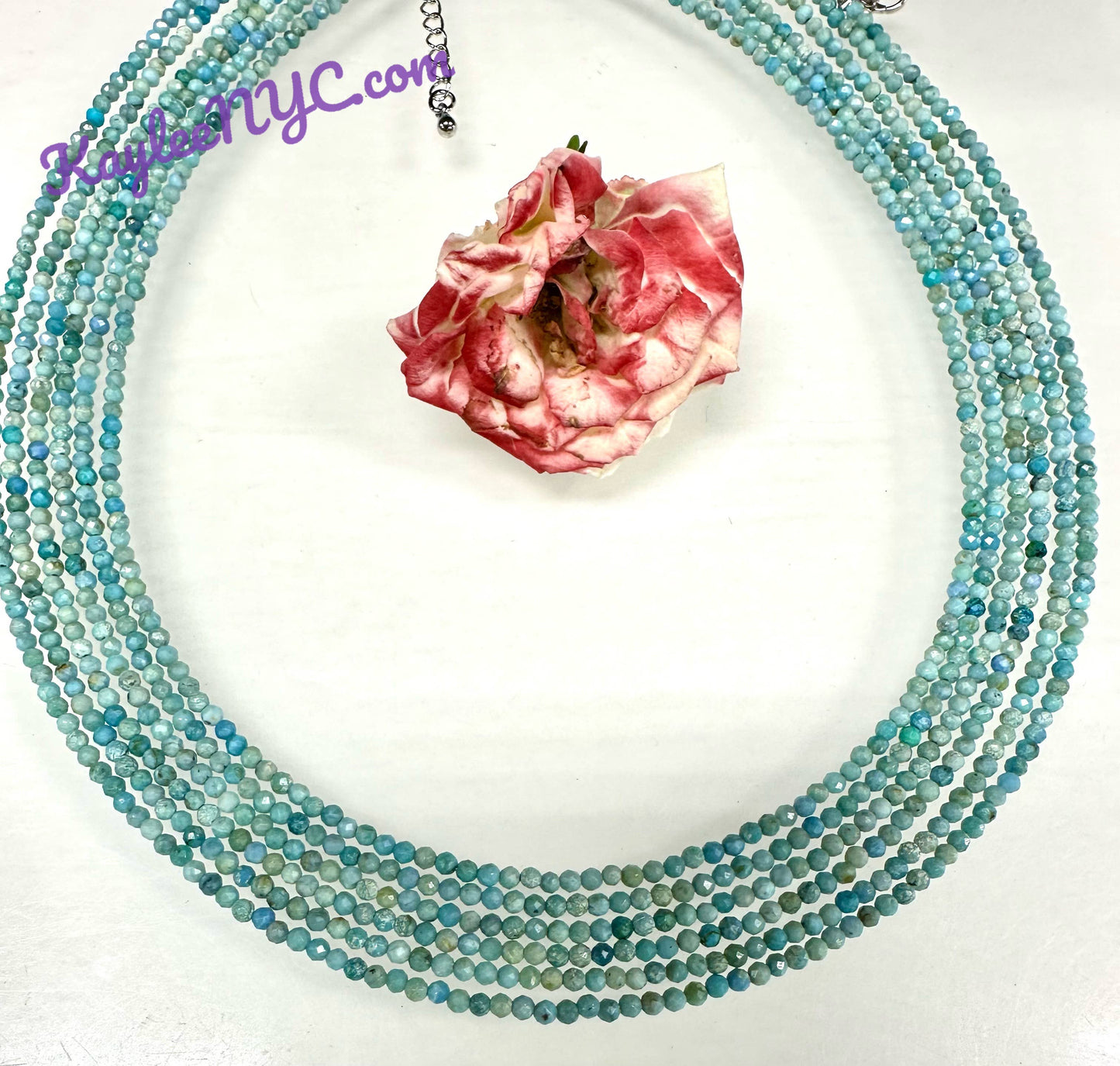 2mm Natural Blue Opal Necklaces Crystal