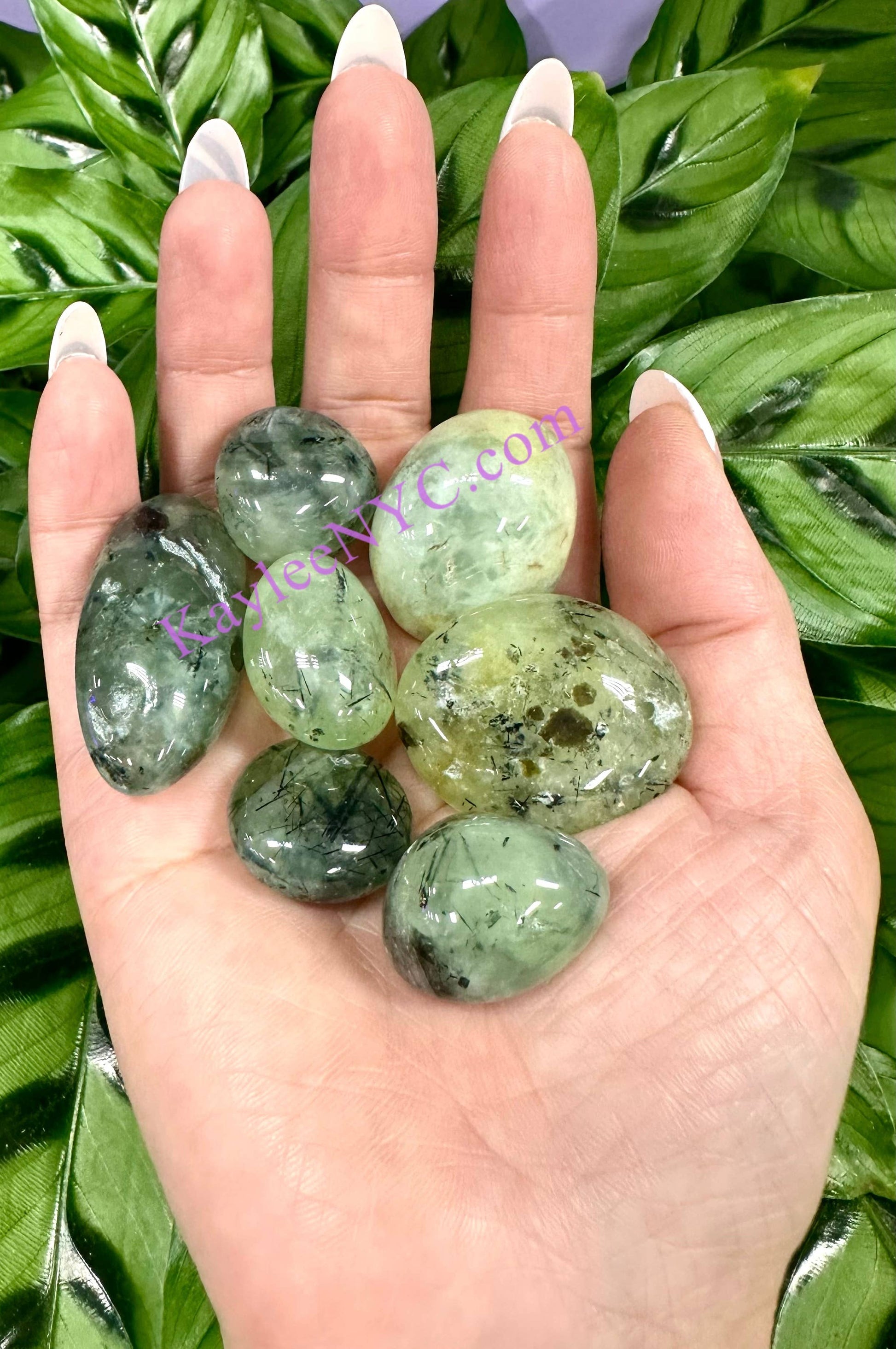2 Lbs Natural Prehnite Tumble Healing Energy - Cozy Coven