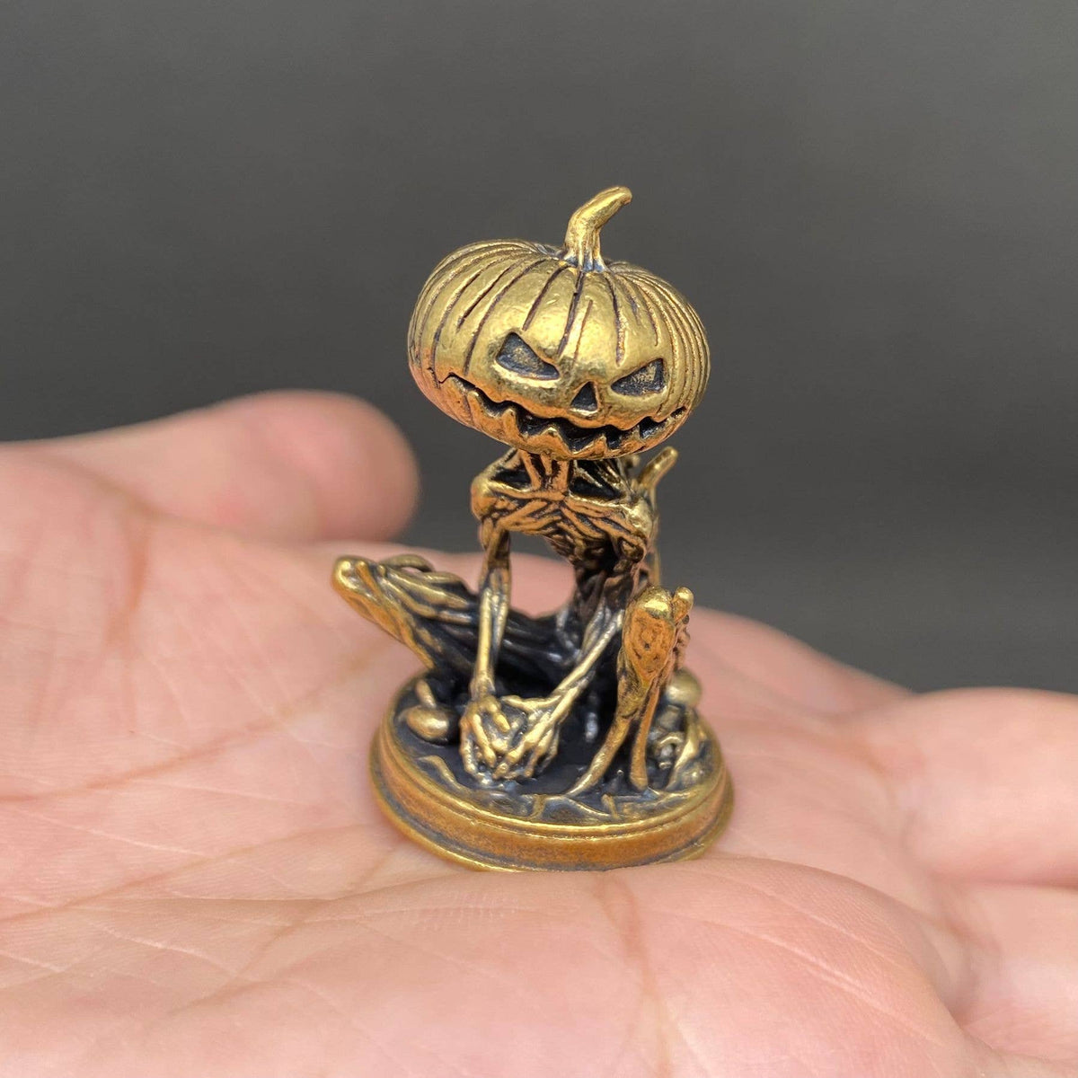 Brass Pumpkin Ghost - Cozy Coven