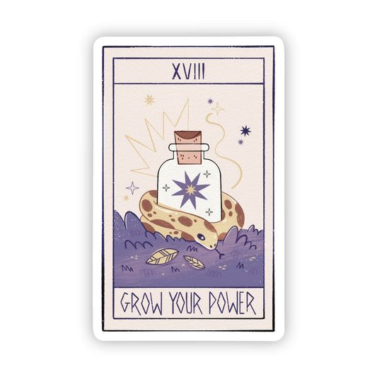 "Grow your power" tarot witch sticker - Cozy Coven