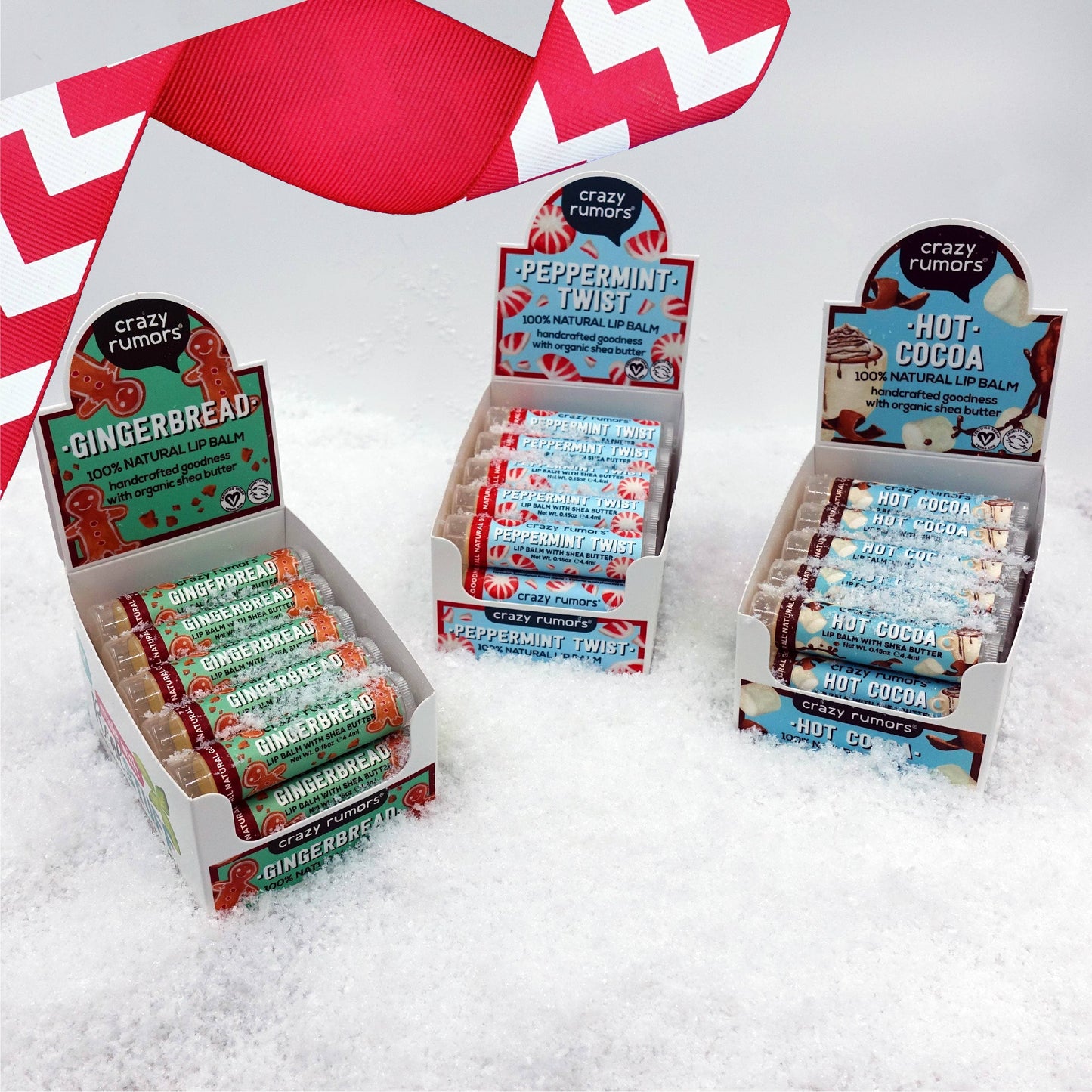 All Natural, Vegan Peppermint Twist Lip Balm - Holiday