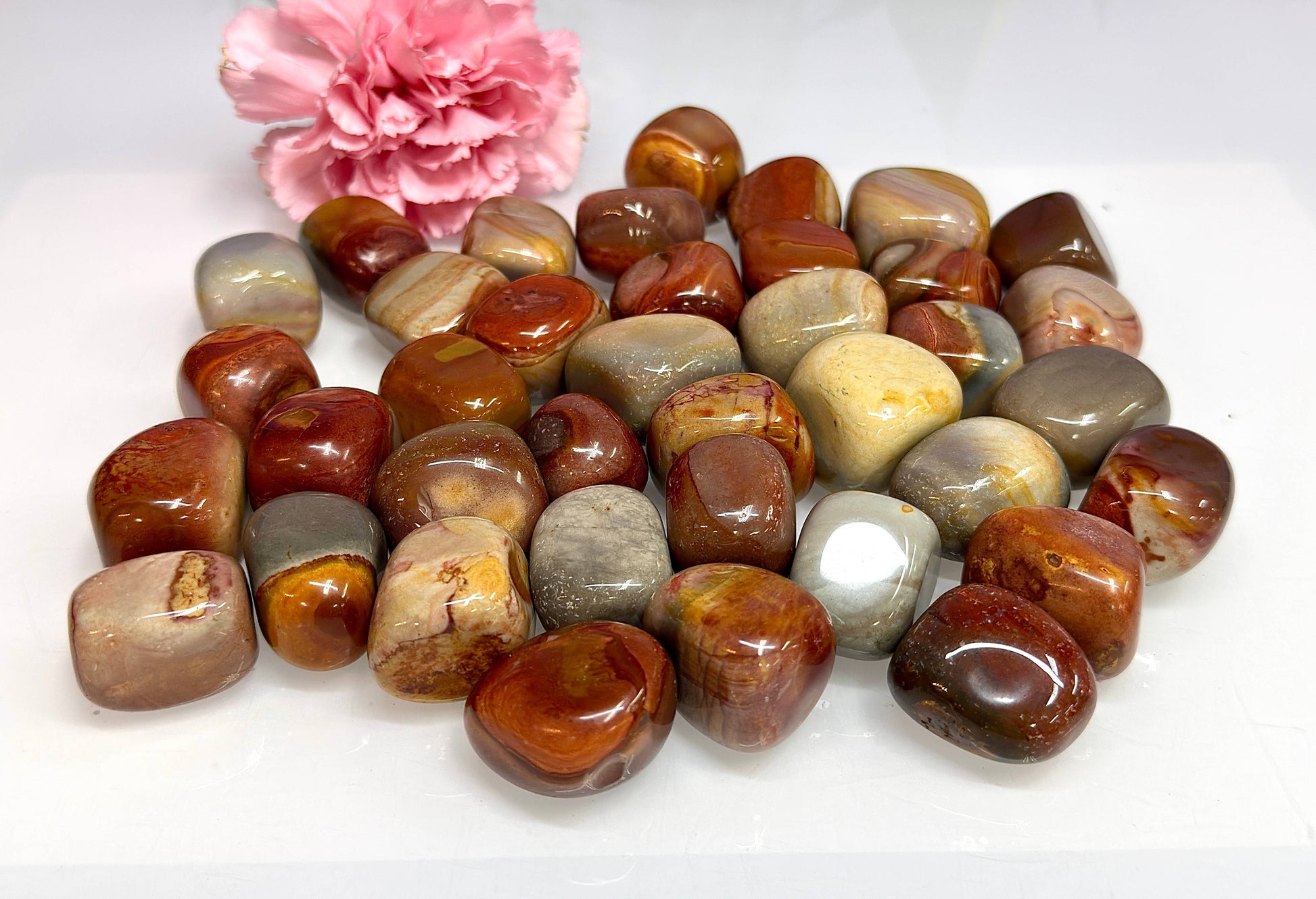 Wholesale Lot 2 lbs Natural Polychrome Jasper Tumble Crystal - Cozy Coven