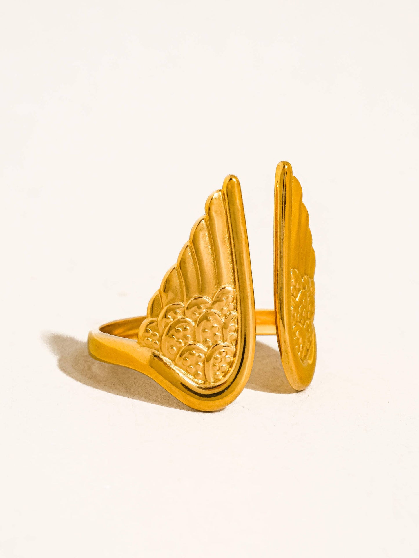 Silvane 18K Gold Non-Tarnish Angel Wing Ring - Cozy Coven