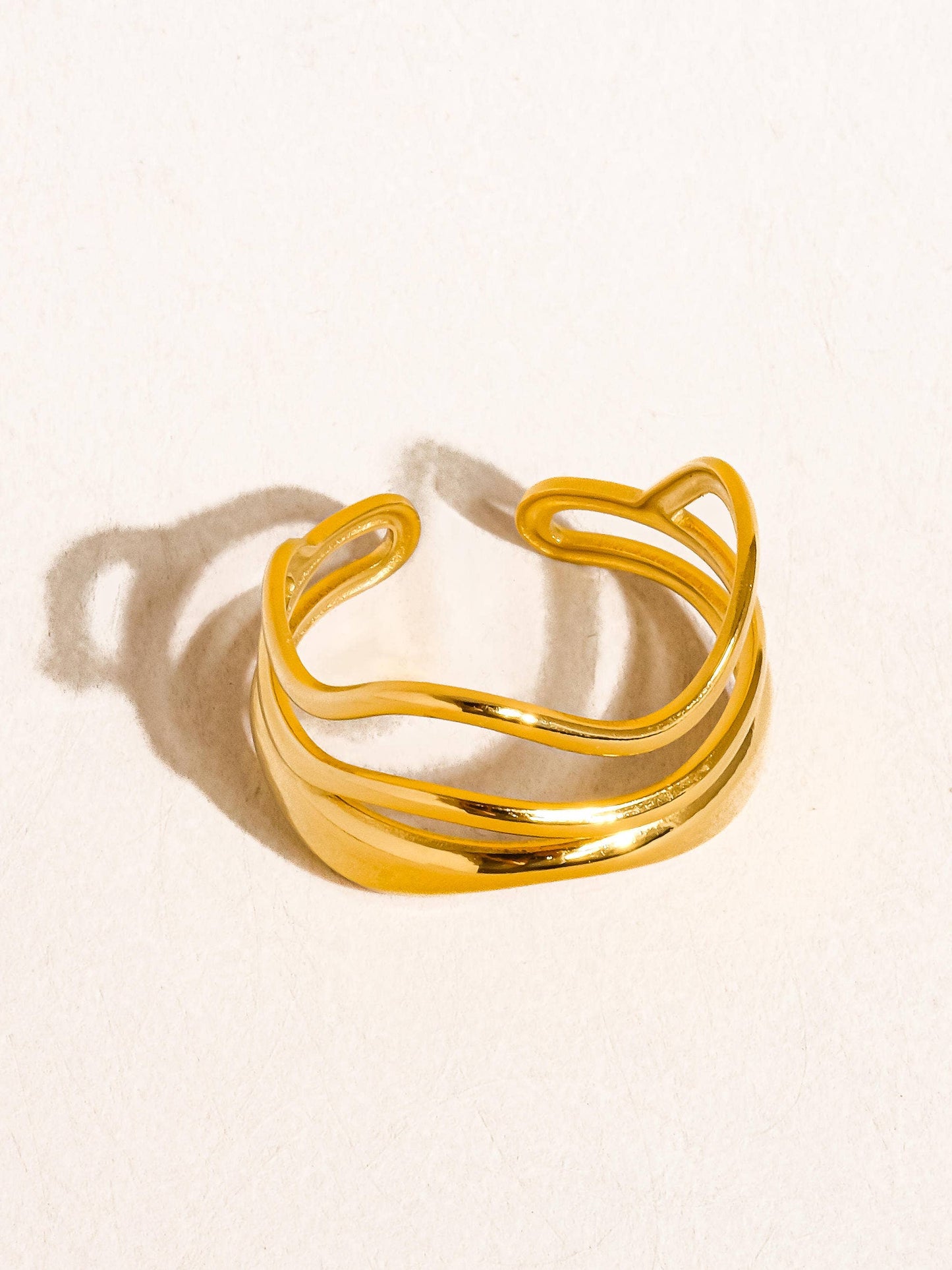 Ozzy 18K Gold Non-Tarnish Abstract Ring - Cozy Coven