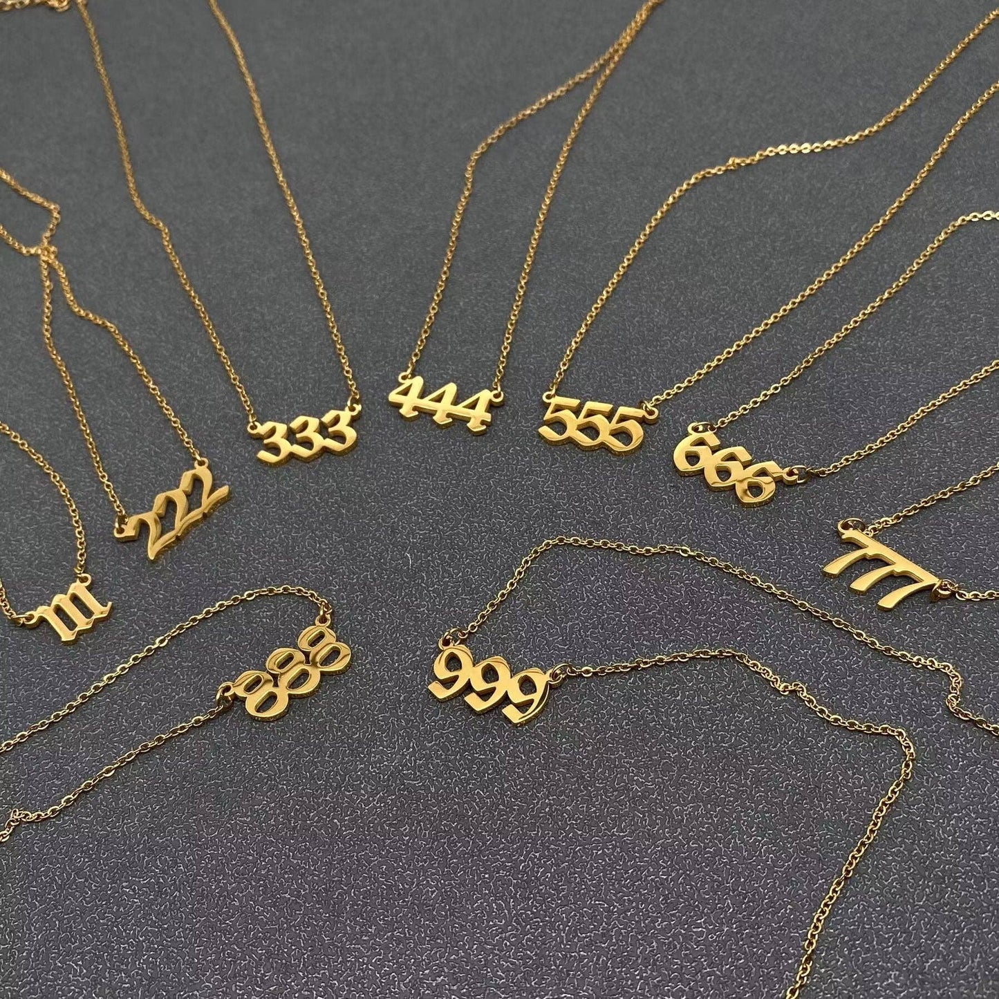 Lucky Numbers 18K Gold Plated Stainless Steel Necklace - FGS - Cozy Coven