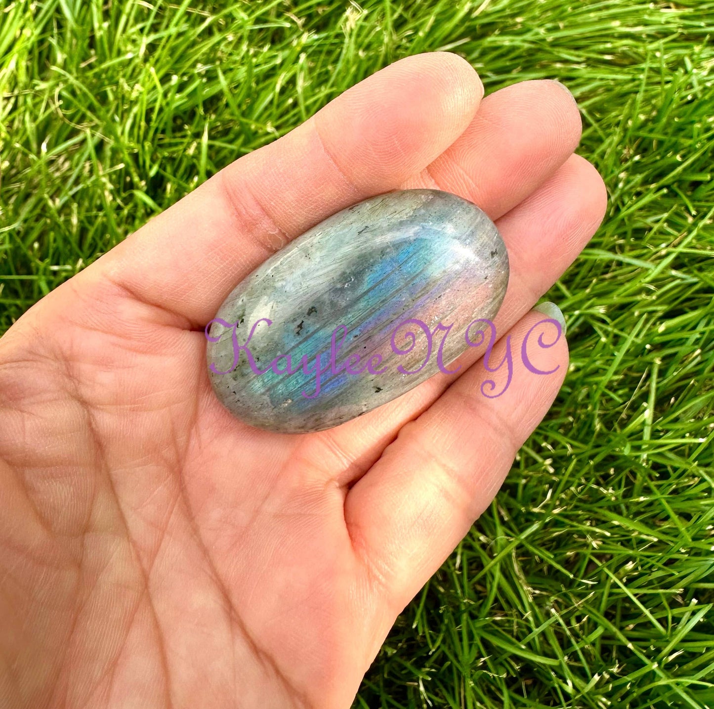 2 Lbs Natural Sunset Labradorite Palm Stone Crystal - Cozy Coven