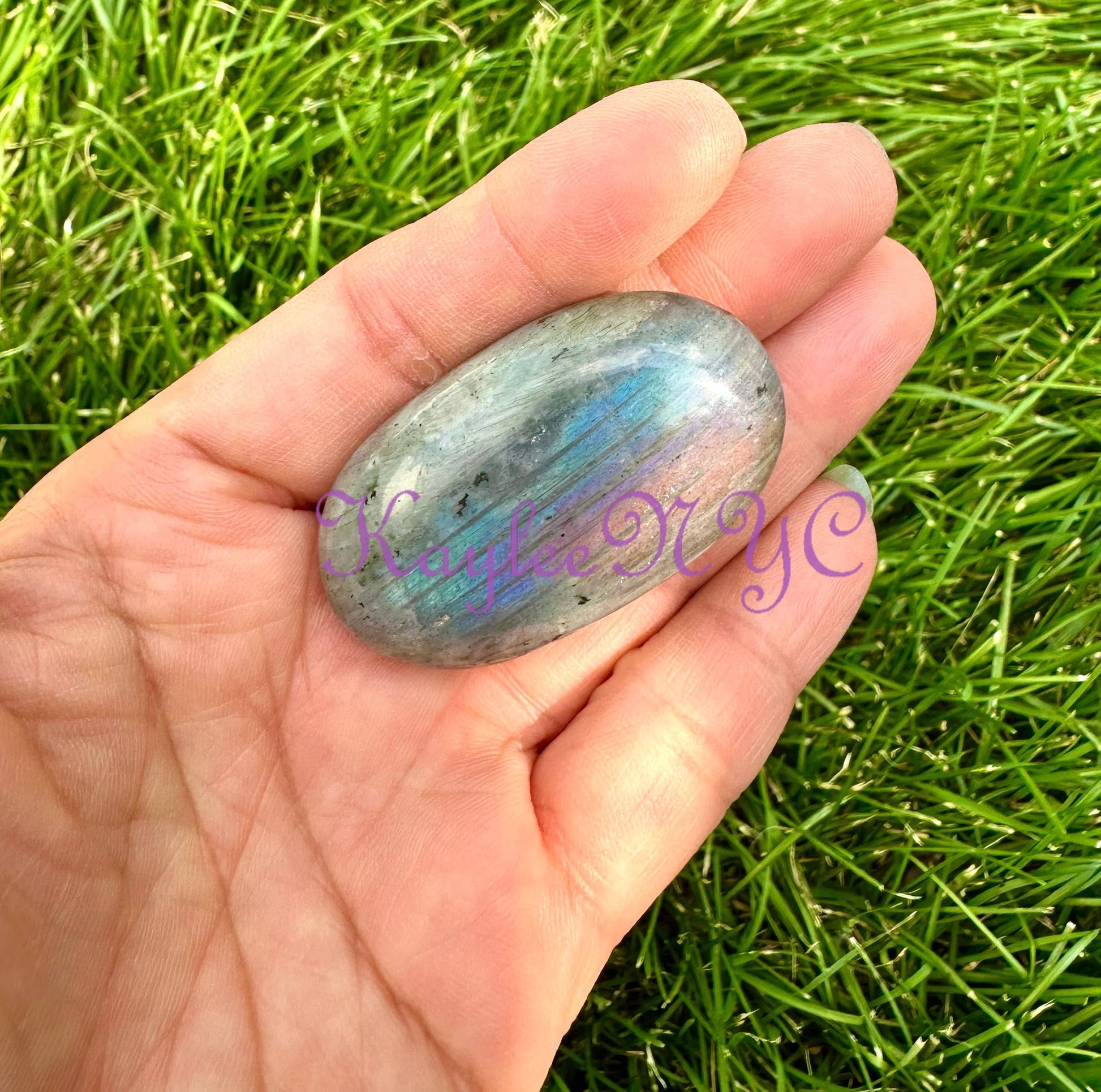 2 Lbs Natural Sunset Labradorite Palm Stone Crystal - Cozy Coven