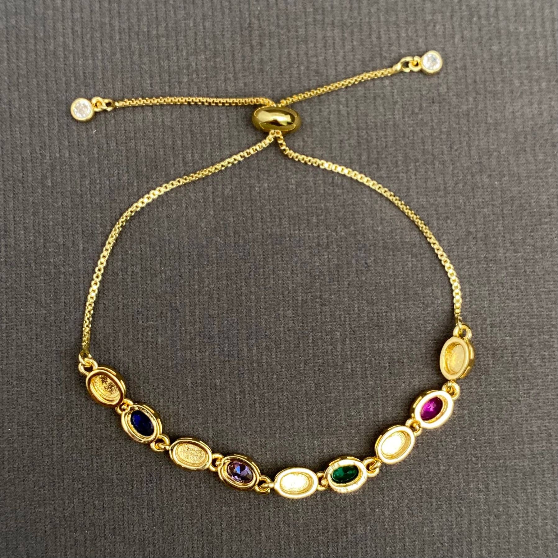 Enamel Evil Eye Colored Zircon Inlaid Adjustable Bracelet - Cozy Coven