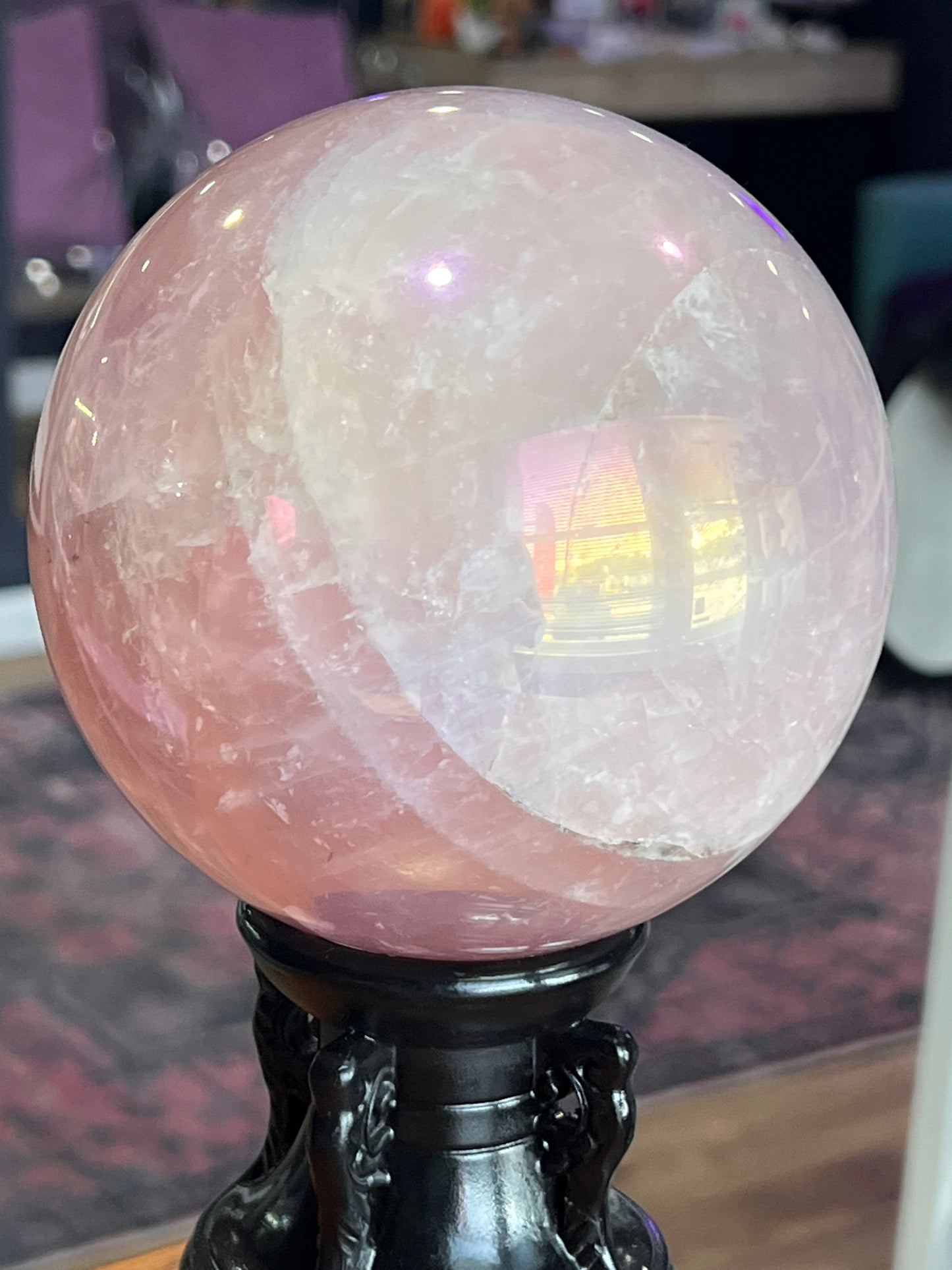 Aura Rose Quartz Sphere- Super High Quality