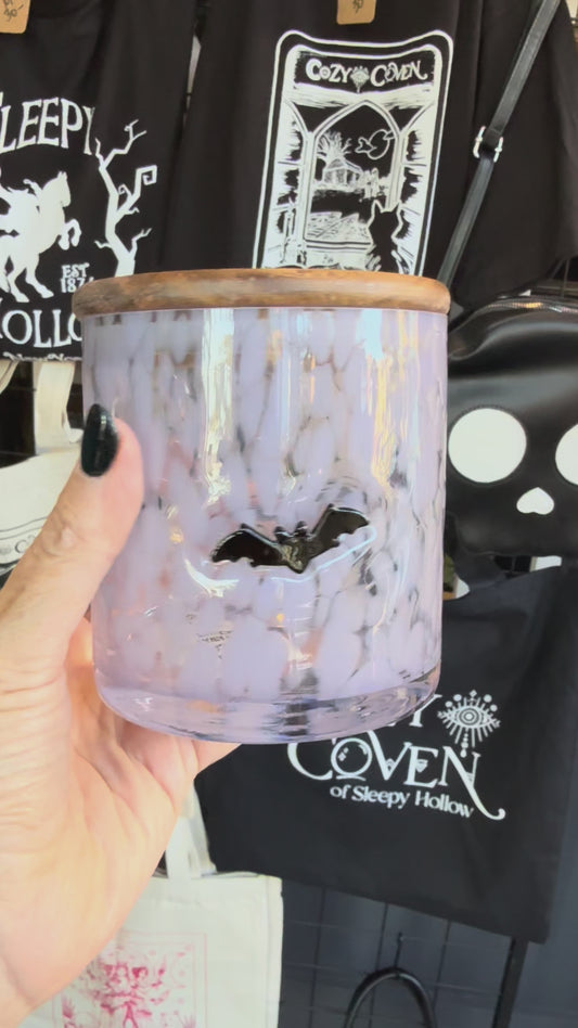 Purple Glass Bat Canister