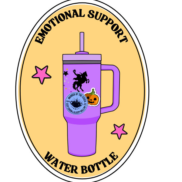 Emotional support water bottle sticker (yellow)