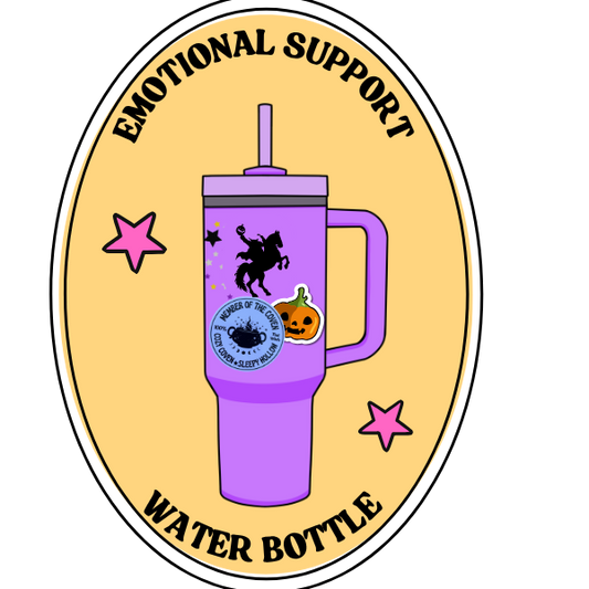 Emotional support water bottle sticker (yellow)