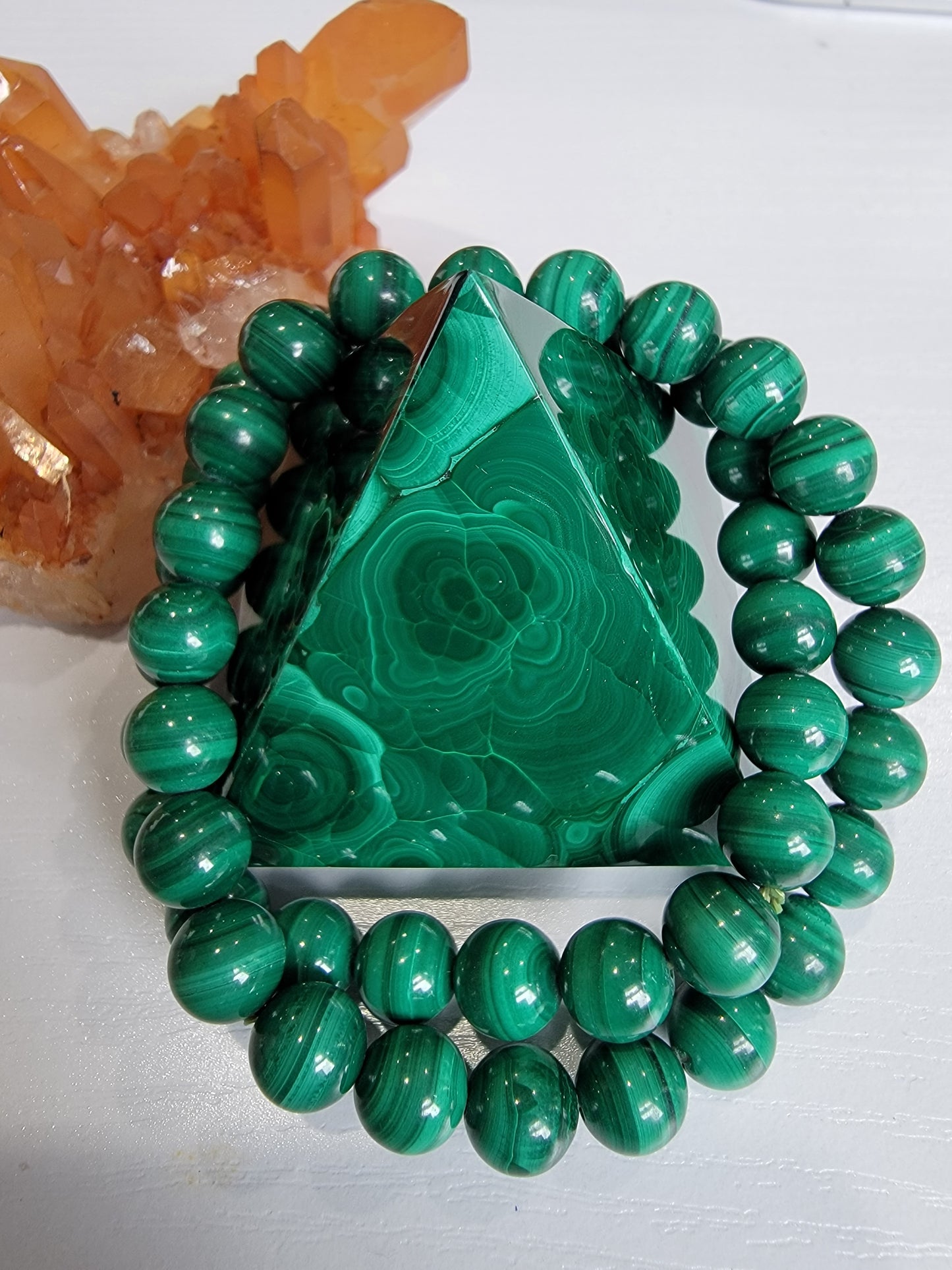 Malachite Bracelets 8mm Beads - The Healing Collective NY 