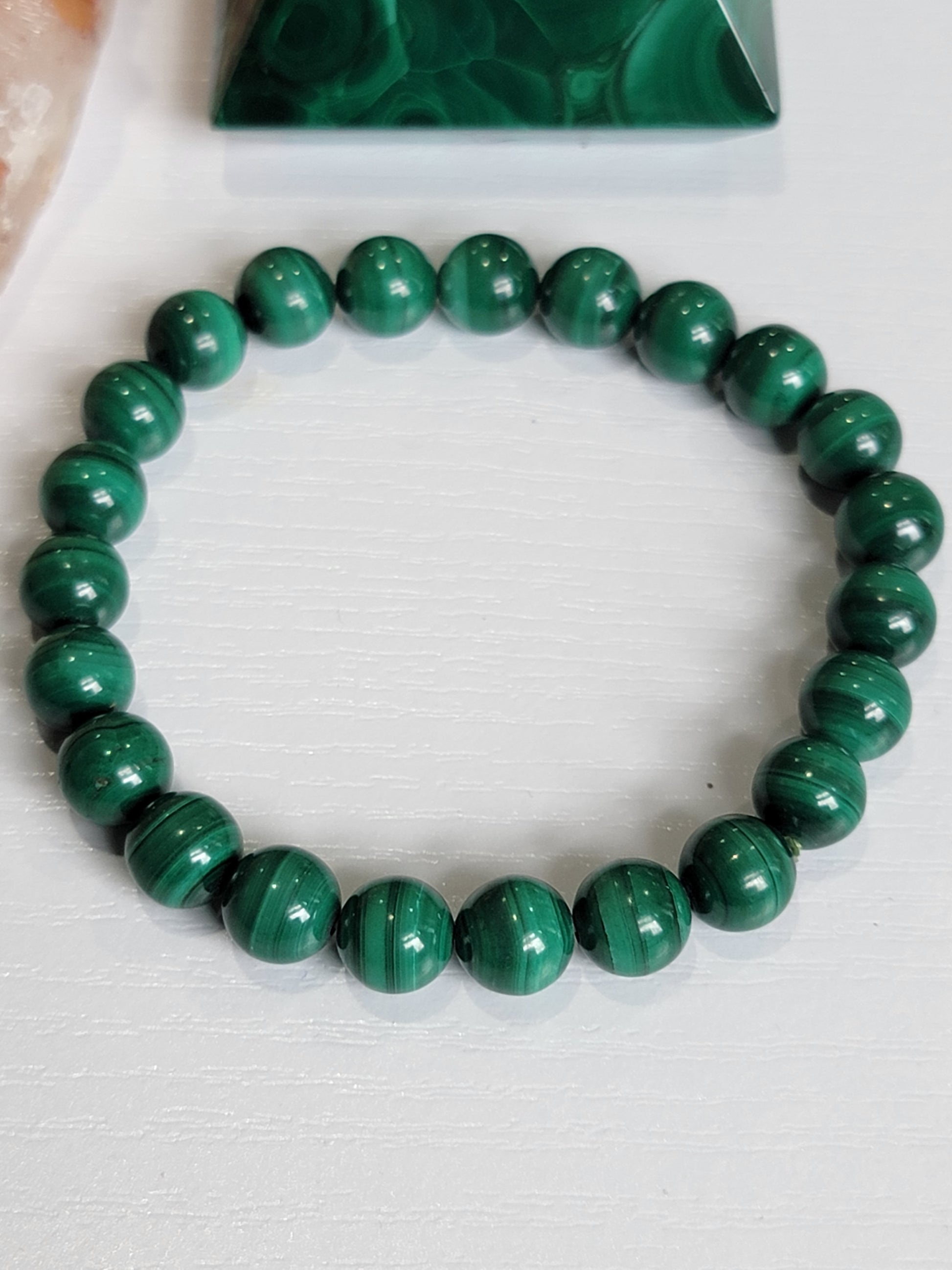 Malachite Bracelets 8mm Beads - The Healing Collective NY 