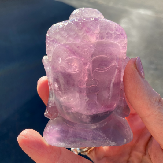 Rainbow Fluorite Buddha Head - The Healing Collective NY 