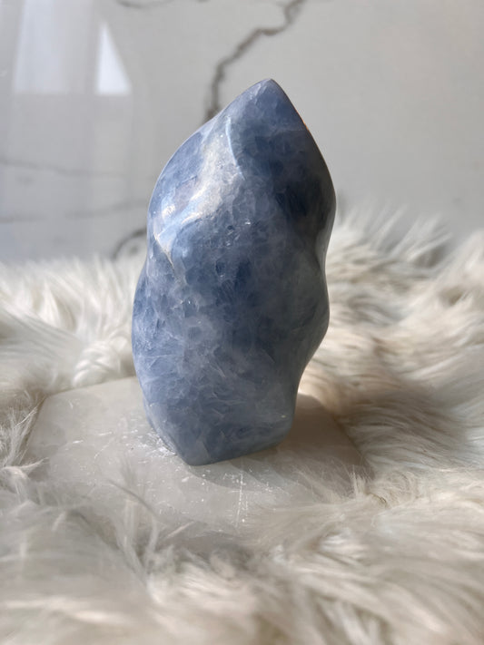 Blue Calcite Flame Tower- Large 2.3 Pounds (c)