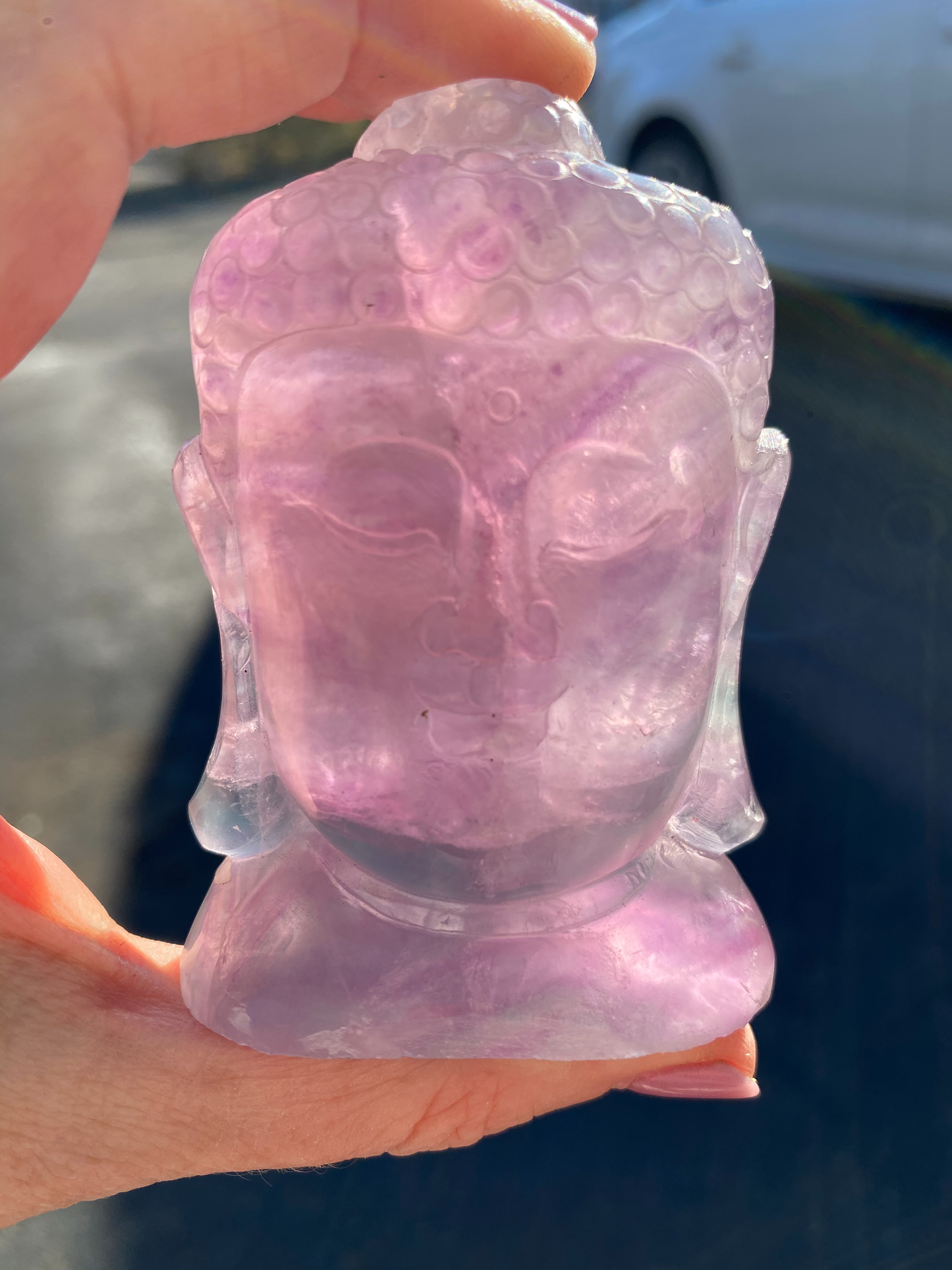 Rainbow Fluorite Buddha Head - The Healing Collective NY 
