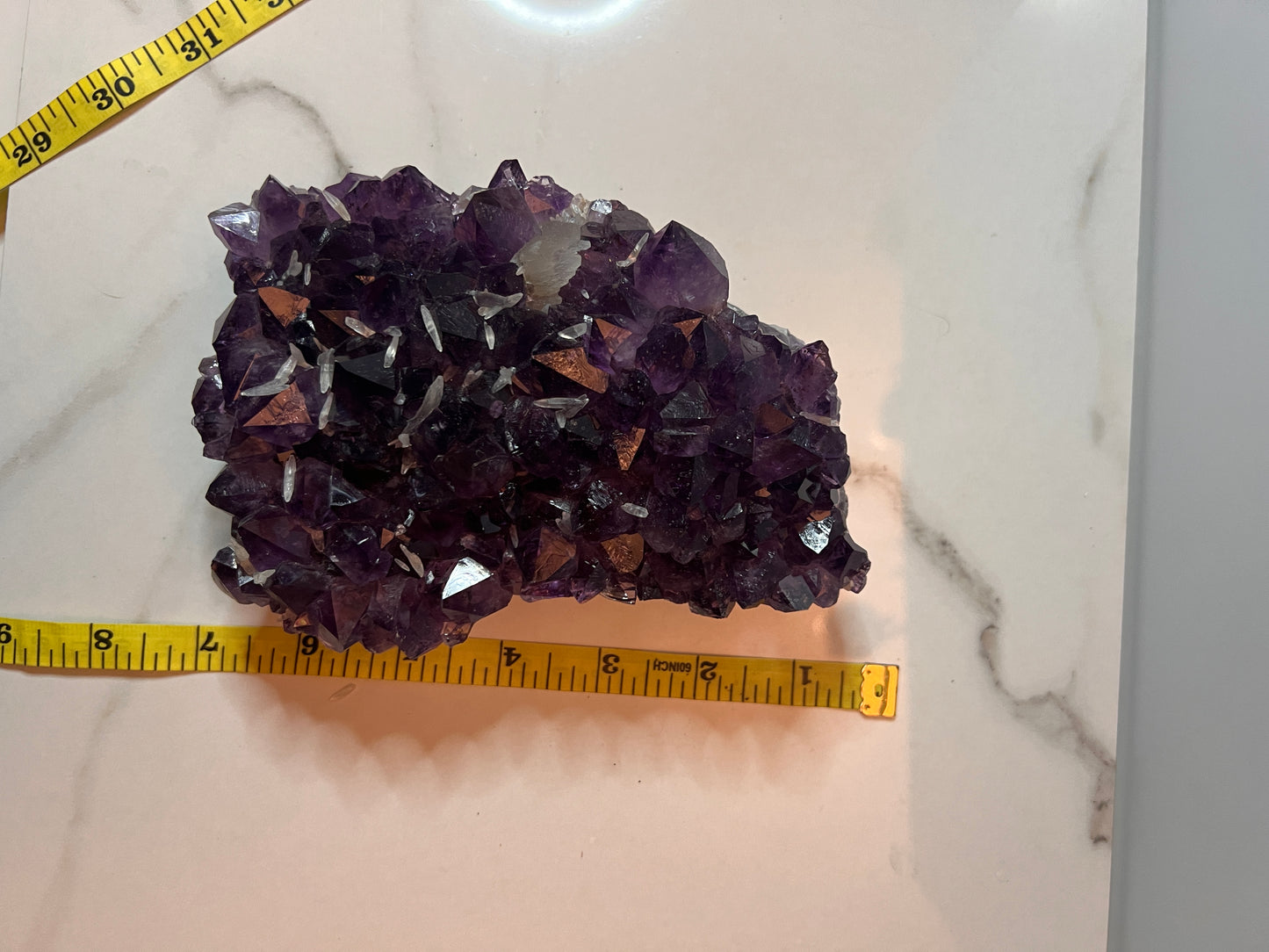 Amethyst Cluster with calcite