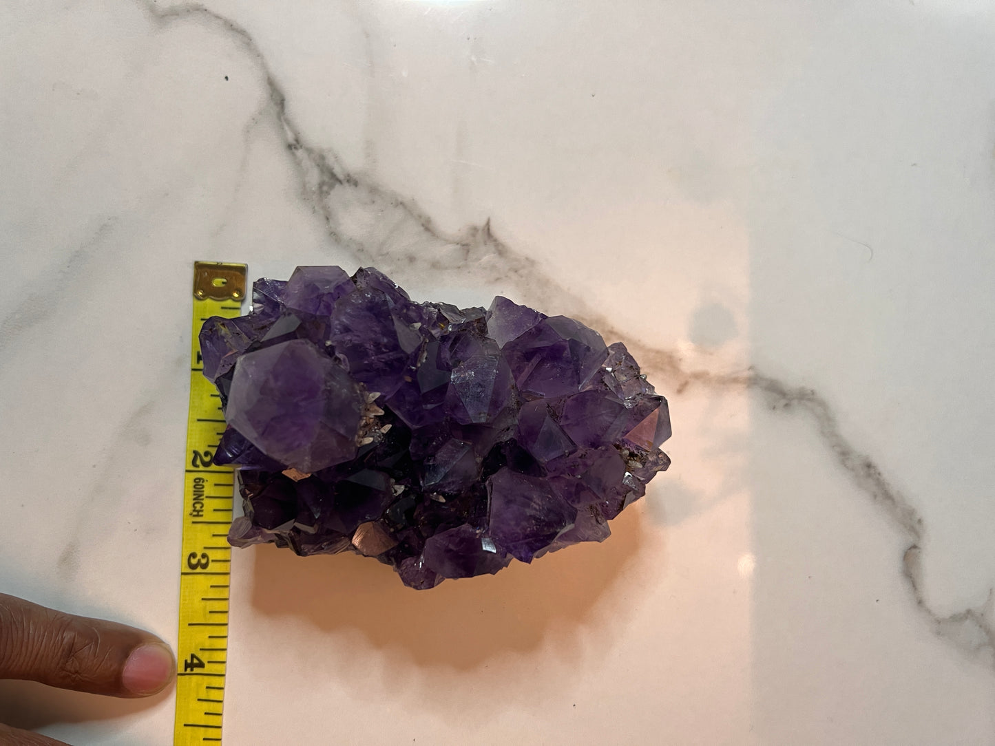 Amethyst Cluster with calcite