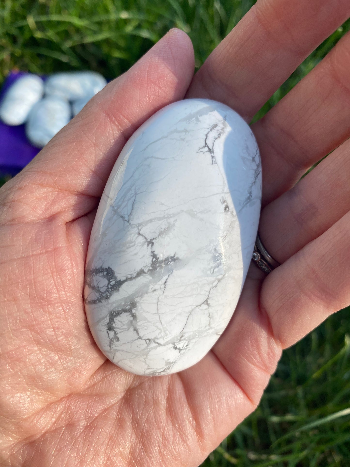 Howlite Palm Stone