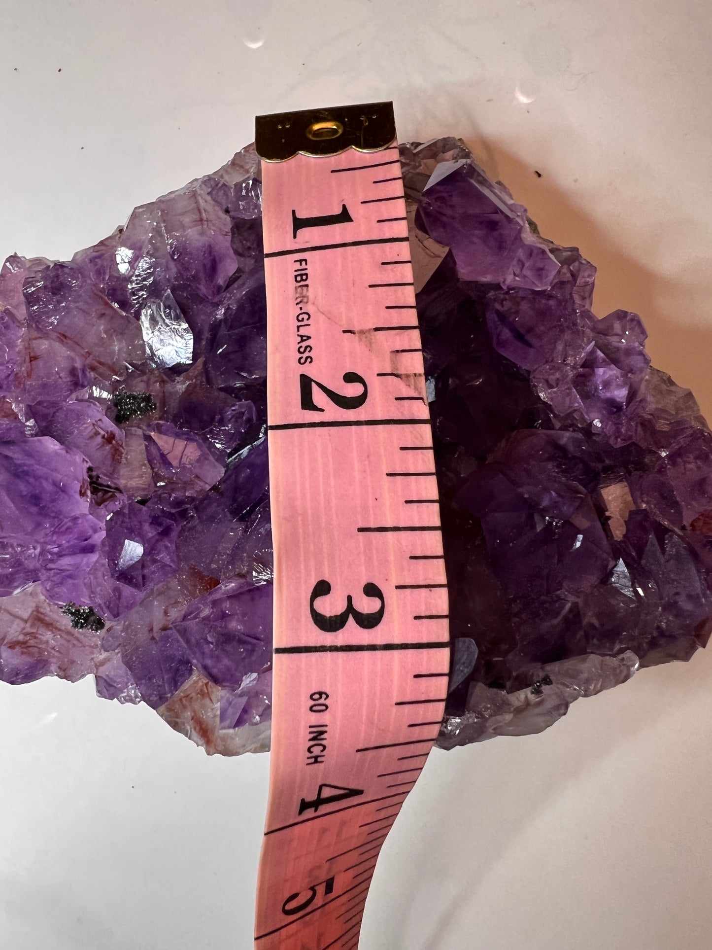 Amethyst Cluster with Black Druzy Inclusions
