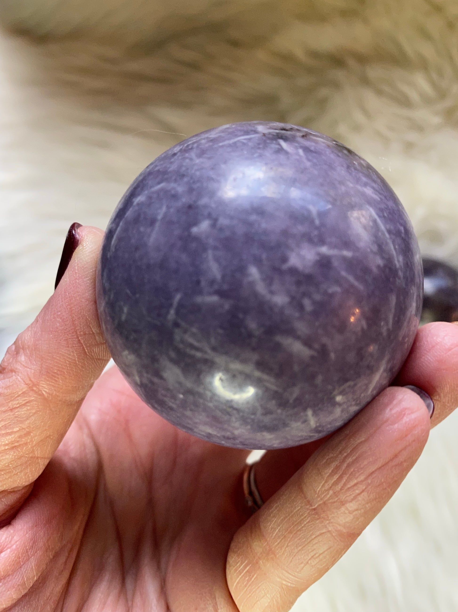 Lepidolite Sphere Polished - Cozy Coven
