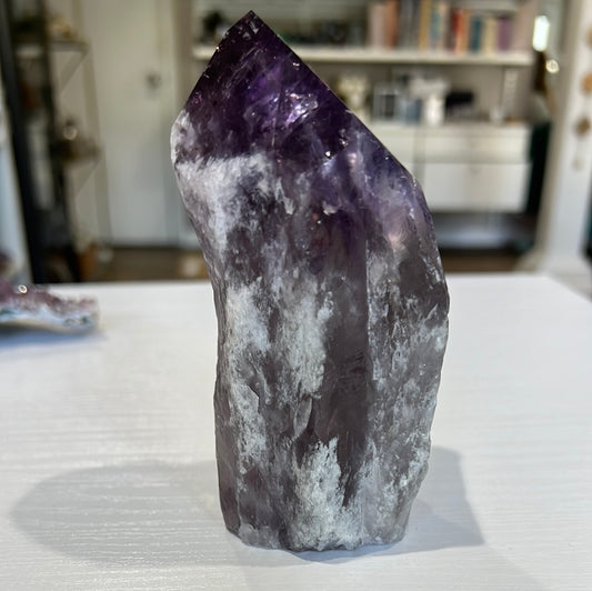Phantom Amethyst Root Point / Rough Sides Polished Top/ Generator B640 - The Healing Collective NY 