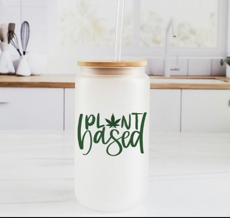 Plant Based Glass Can Cup  | Frosted Glass Cup