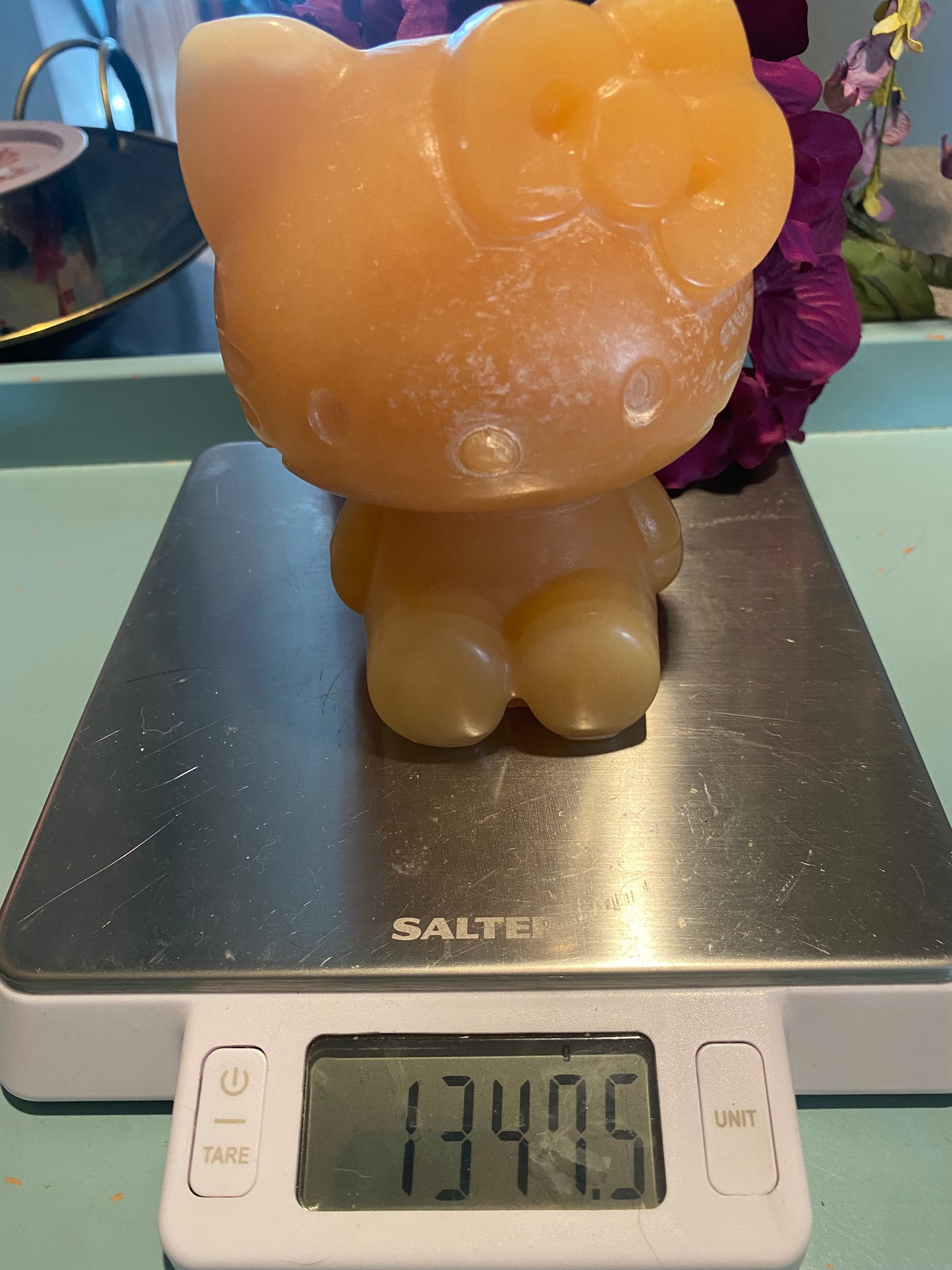 Orange Calcite Extra Large Hello Kitty Carving
