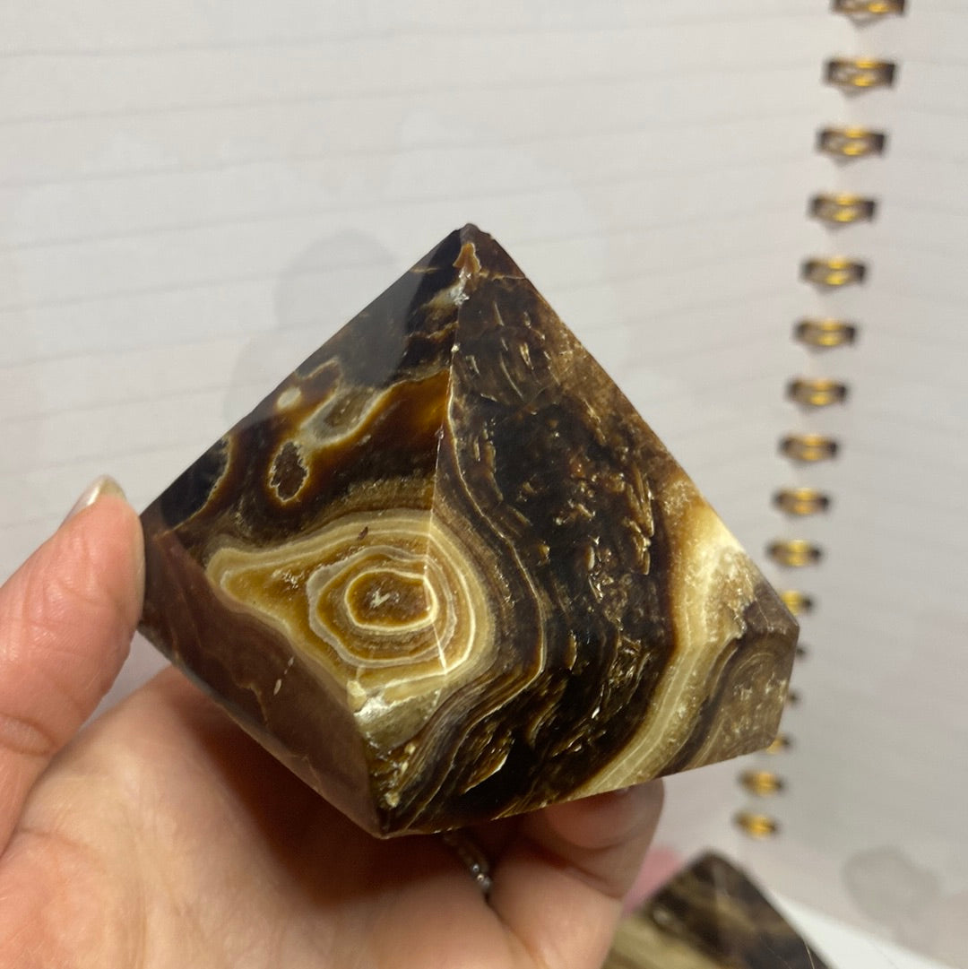 Chocolate Calcite Pyramid