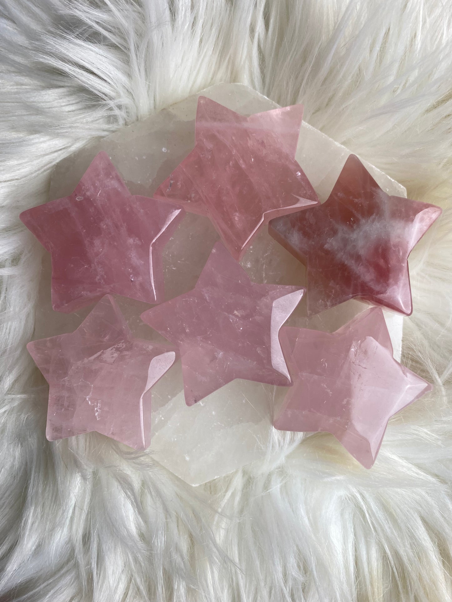 Rose Quartz Moon and Stars