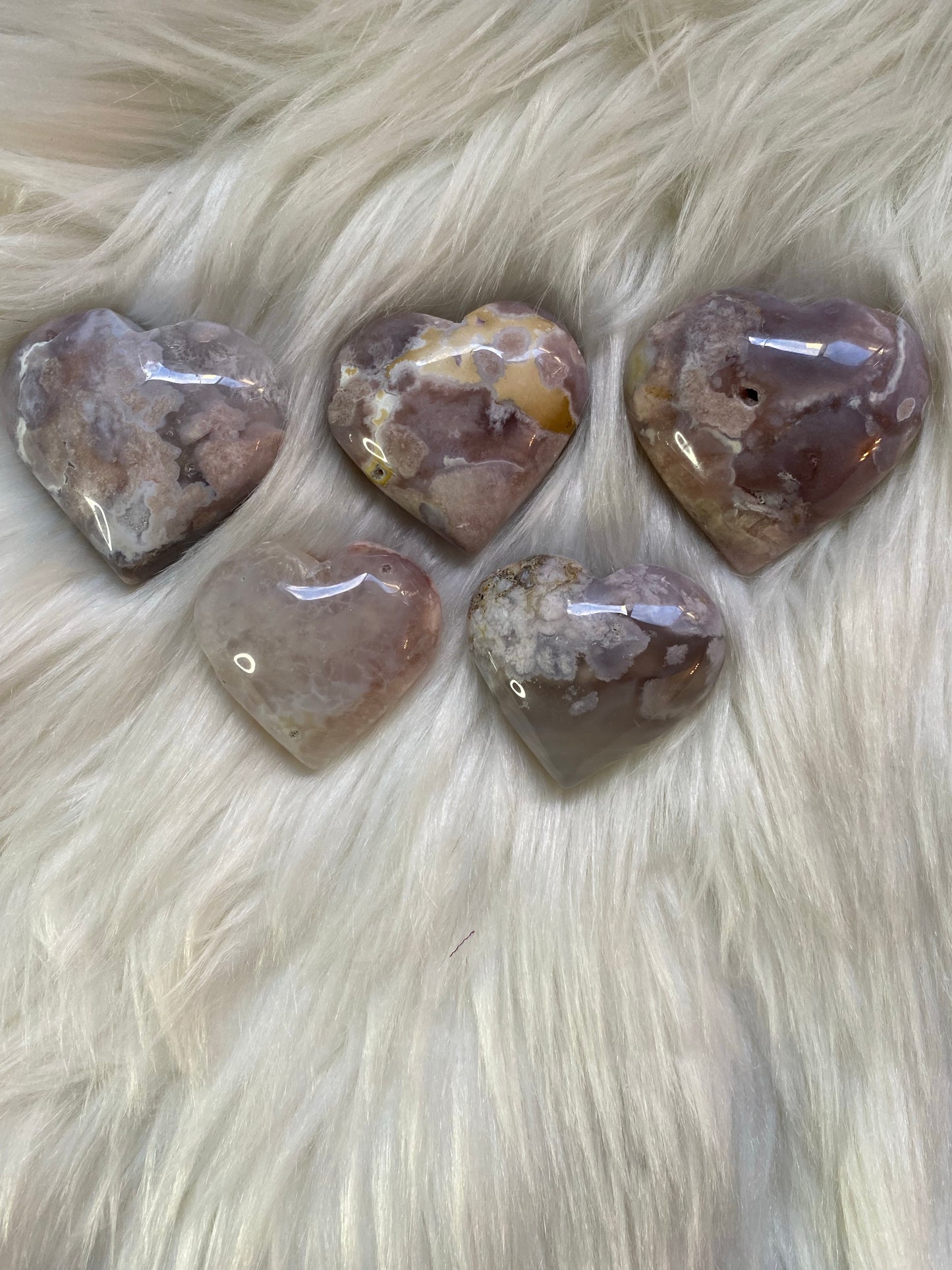 Flower Agate Hearts - Cozy Coven