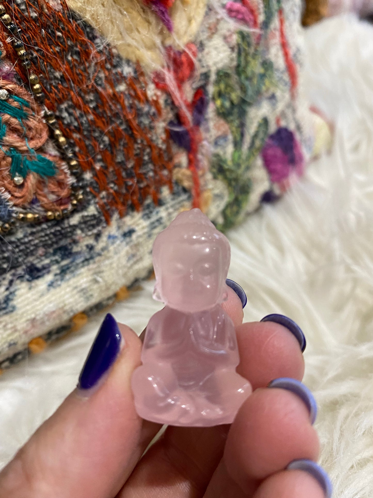 Mini Buddha - Rose Quartz - Cozy Coven