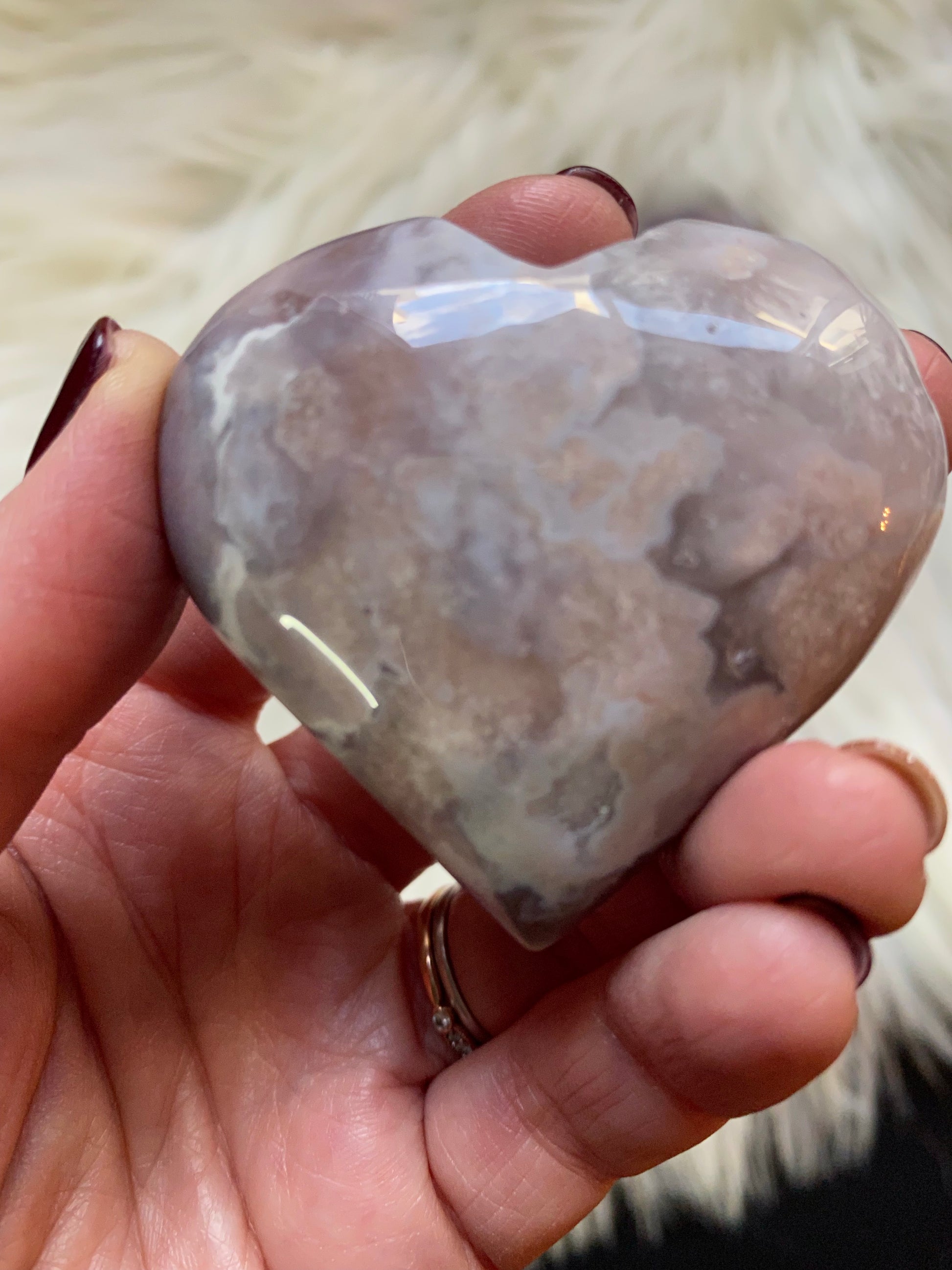 Flower Agate Hearts - Cozy Coven