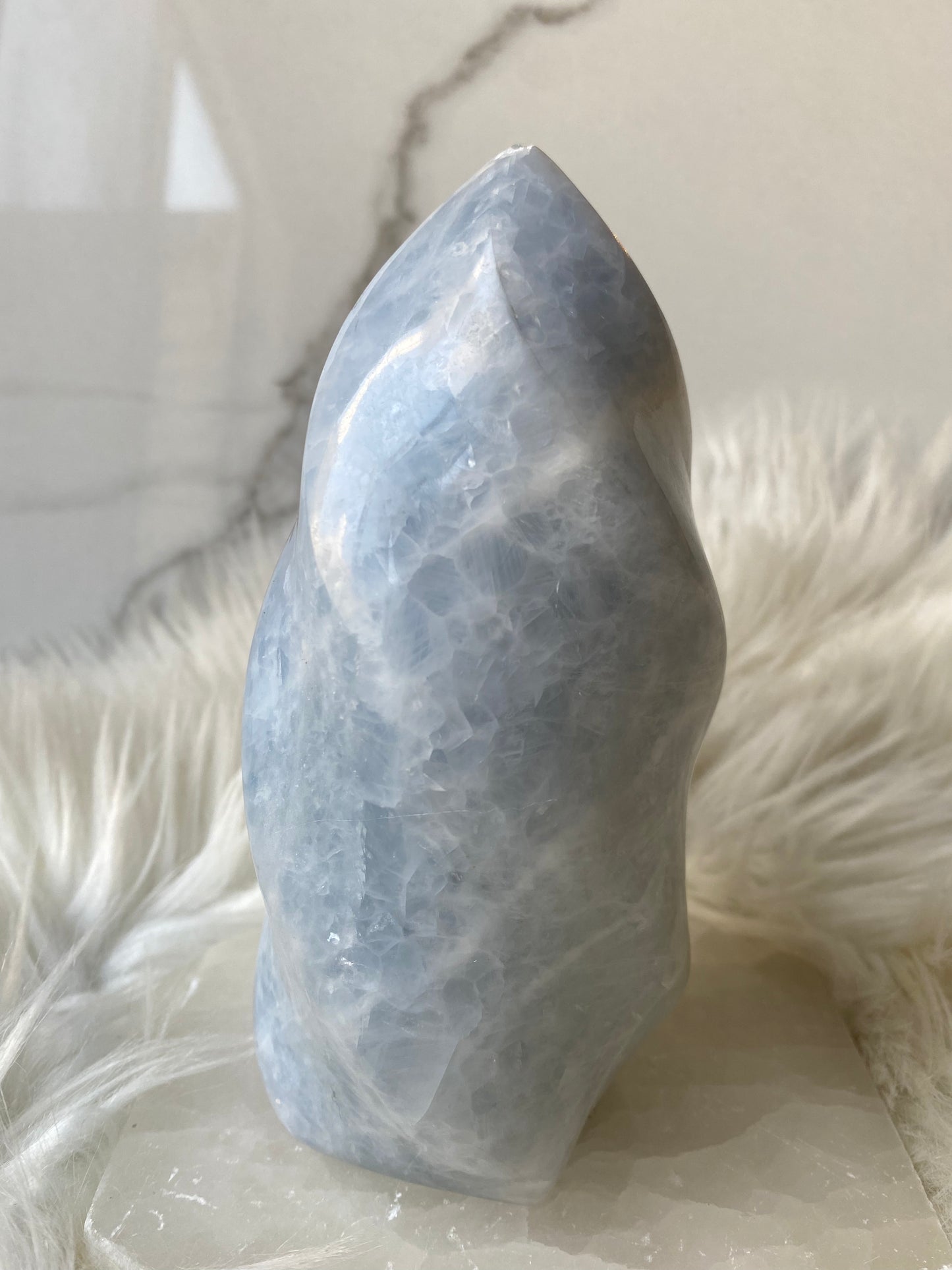 Blue Calcite Flame Tower- Large 2.4 Pounds (B)