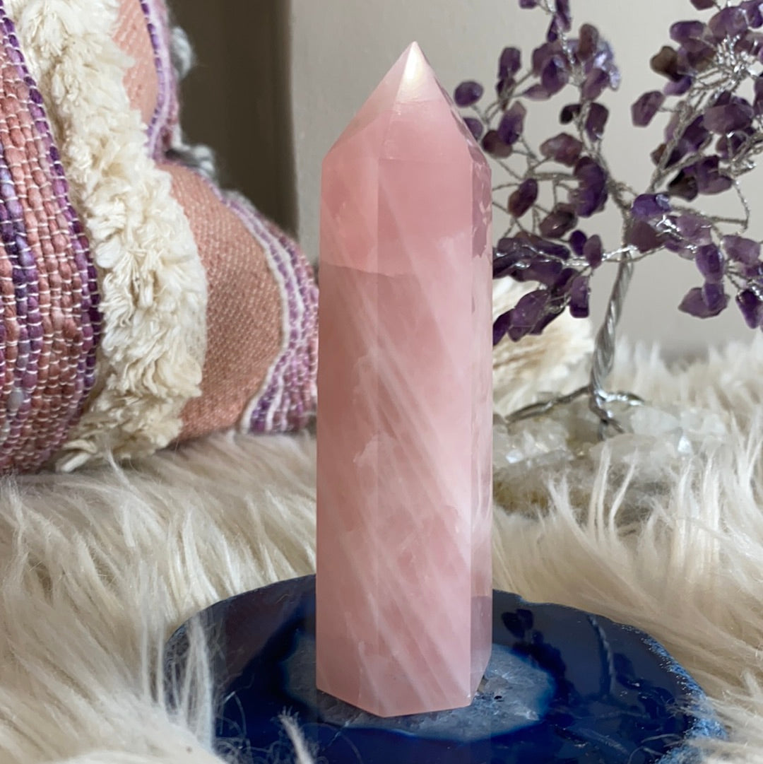 Rose Quartz Tower -AA Quality - The Healing Collective NY 