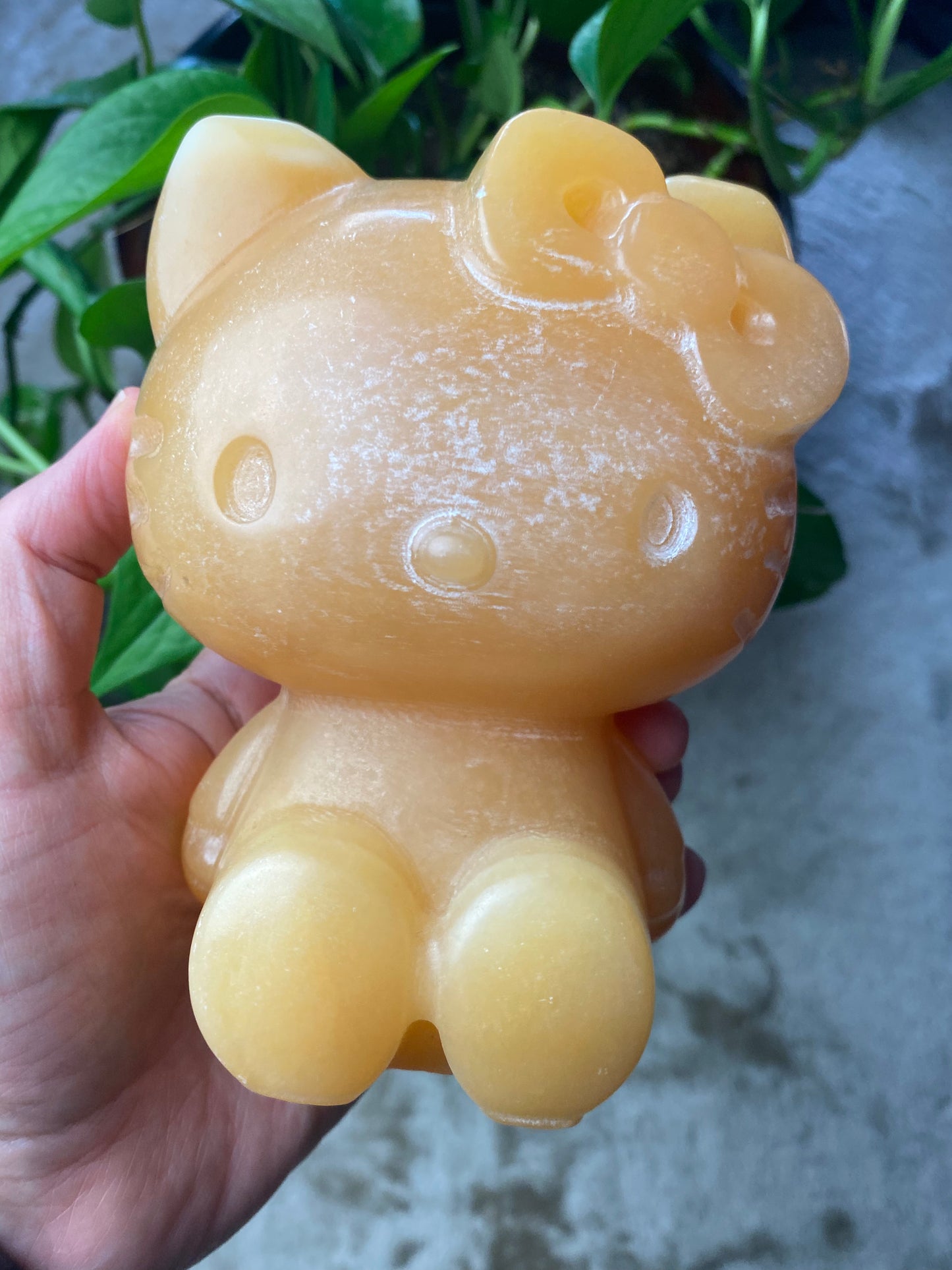 Orange Calcite Extra Large Hello Kitty Carving
