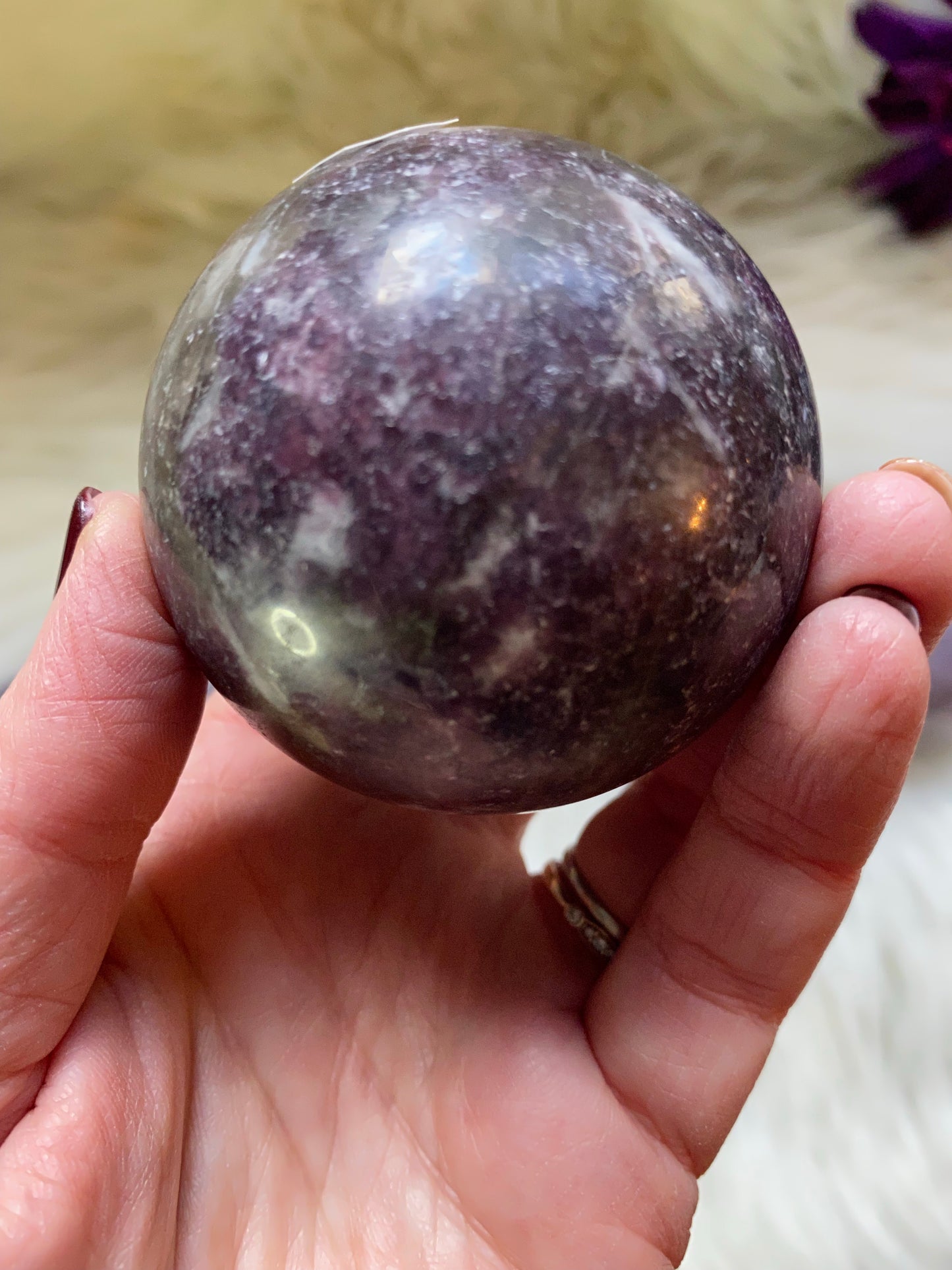 Lepidolite Sphere Polished - Cozy Coven