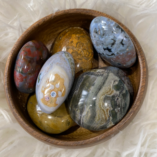 Ocean Jasper Palm Stone - The Healing Collective NY 