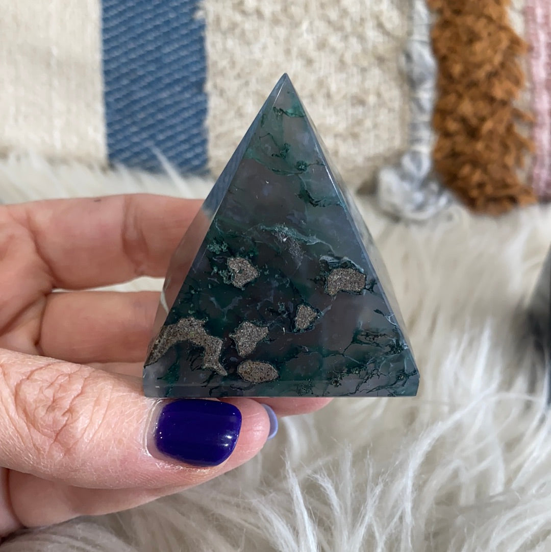 Moss Agate Pyramids - The Healing Collective NY 