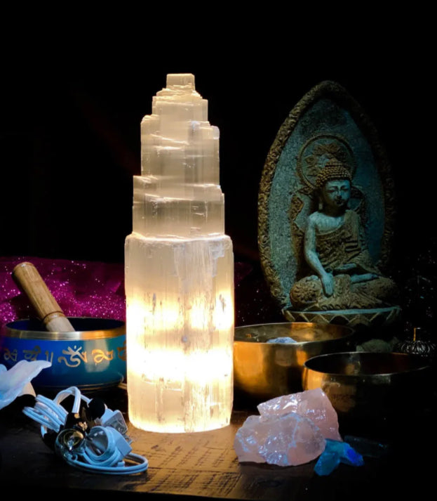 Selenite Lamp - Cozy Coven