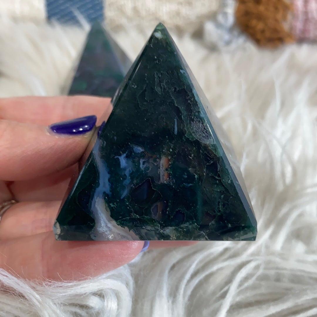 Moss Agate Pyramids - The Healing Collective NY 