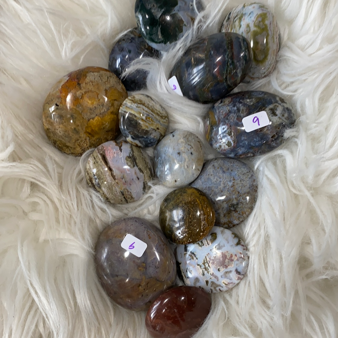 Ocean Jasper Palm Stone - The Healing Collective NY 