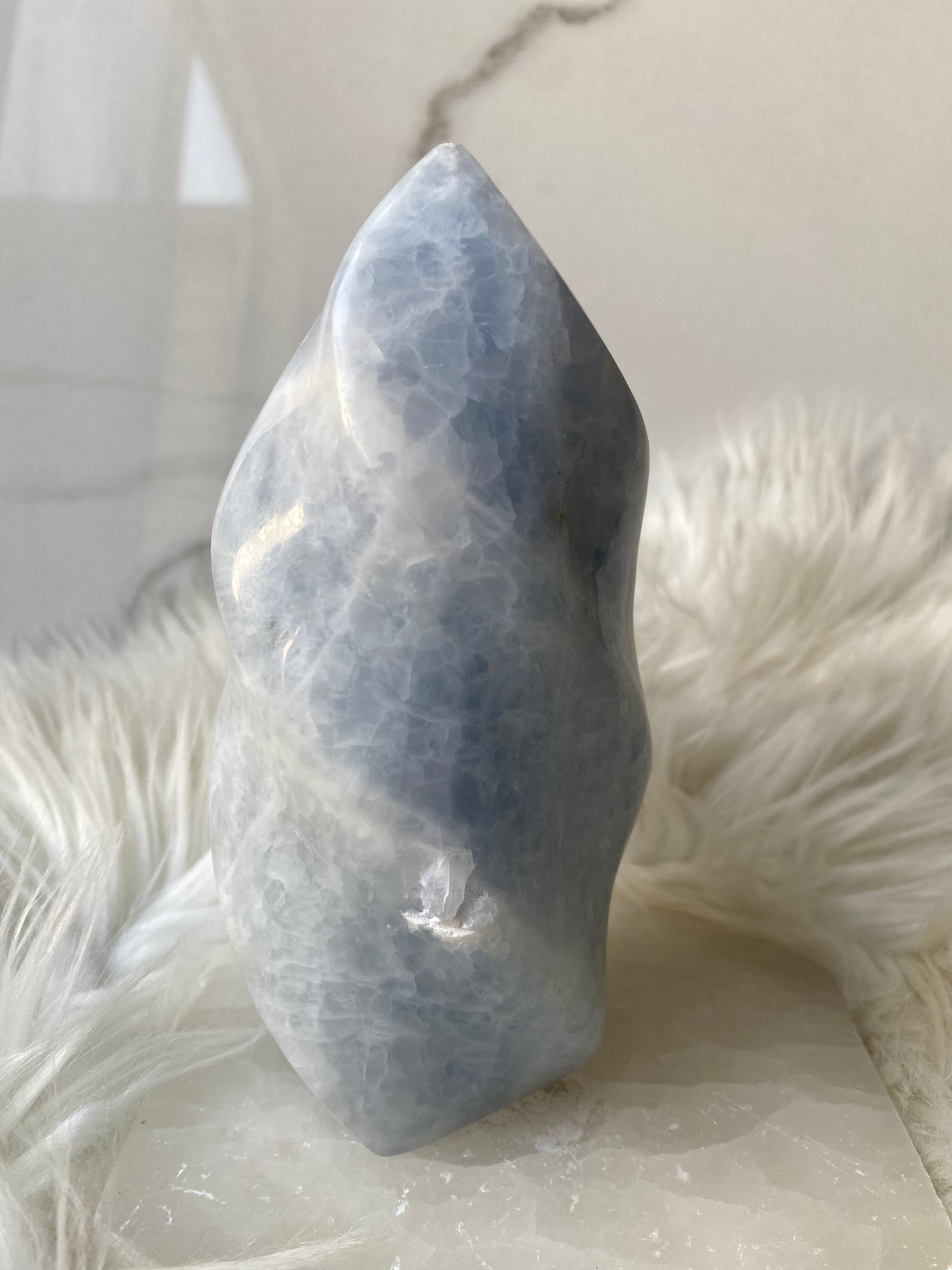 Blue Calcite Flame Tower- Large 2.4 Pounds (B)